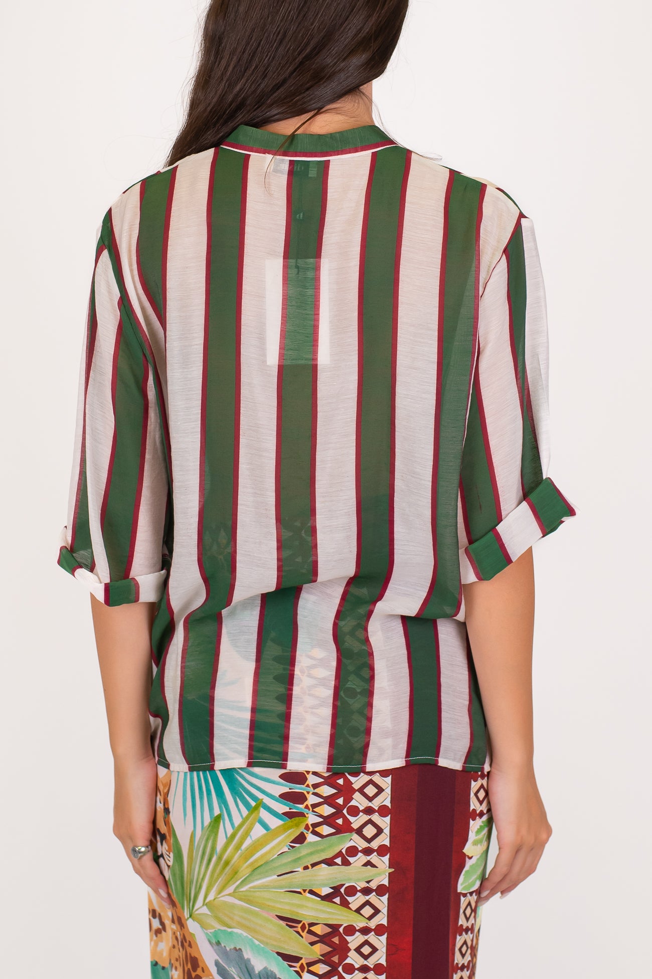 Dixie - Camicia rigata in viscosa leggera