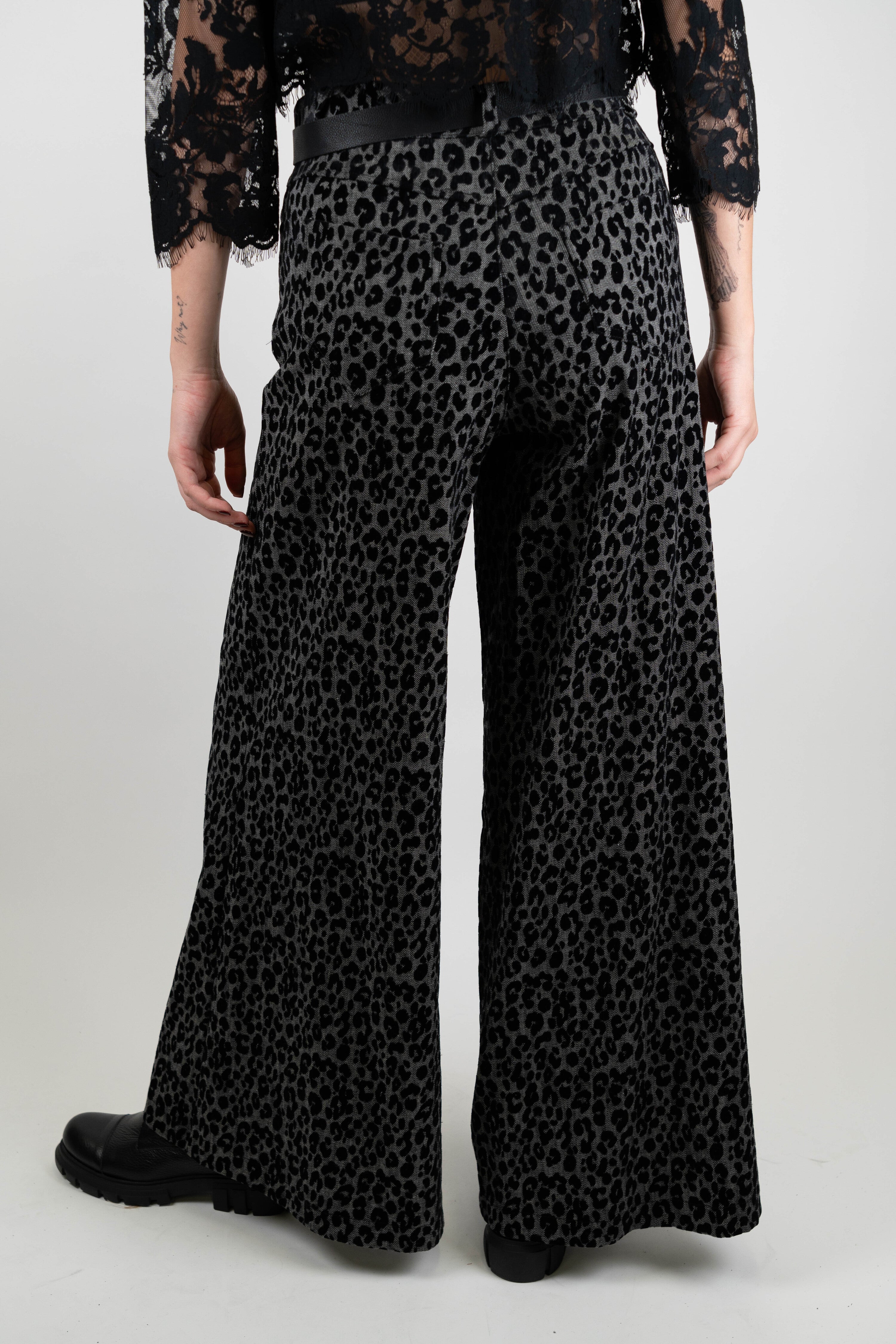 Dixie - Pantalone palazzo fantasia animalier