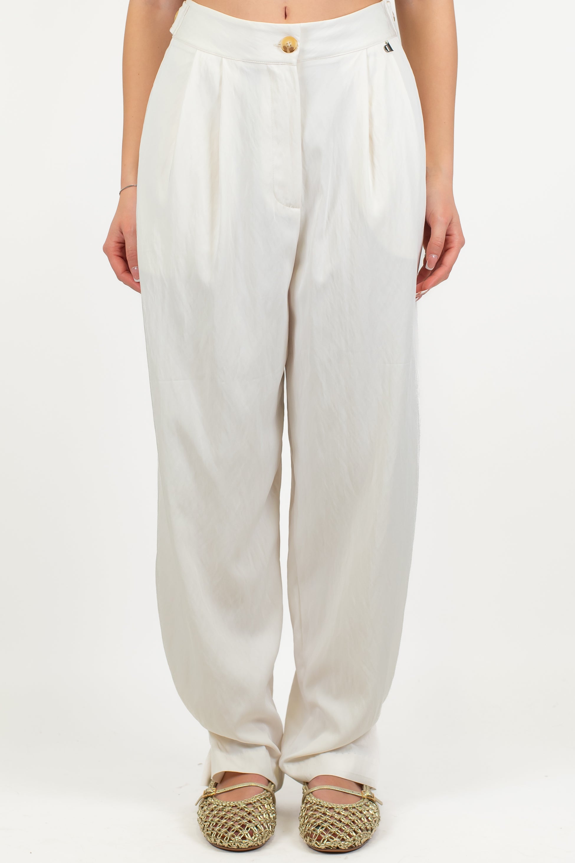 Dixie - Pantalone palazzo/balloon in viscosa leggera con pinces