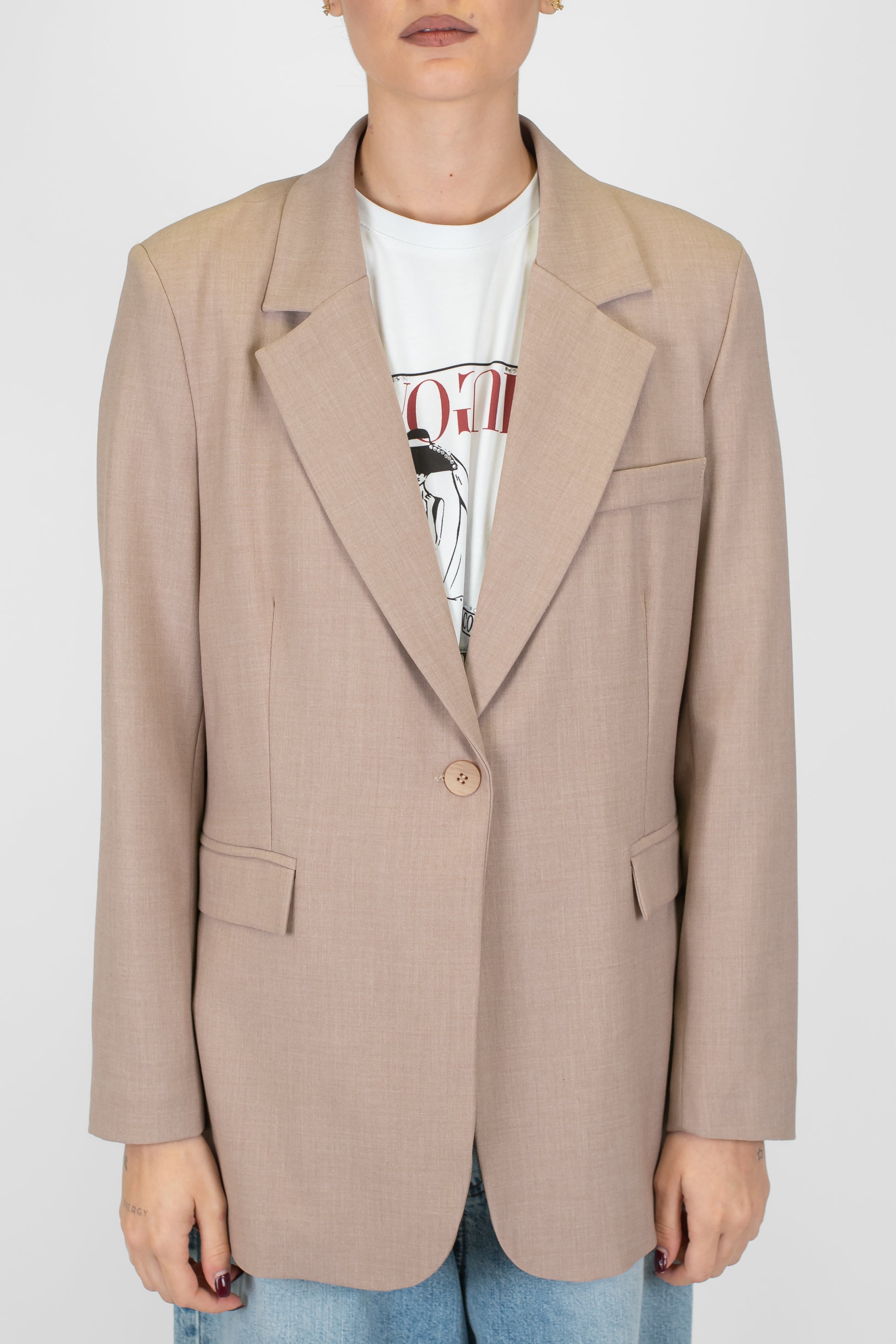 Motel - Giacca monopetto tinta unita con taschino