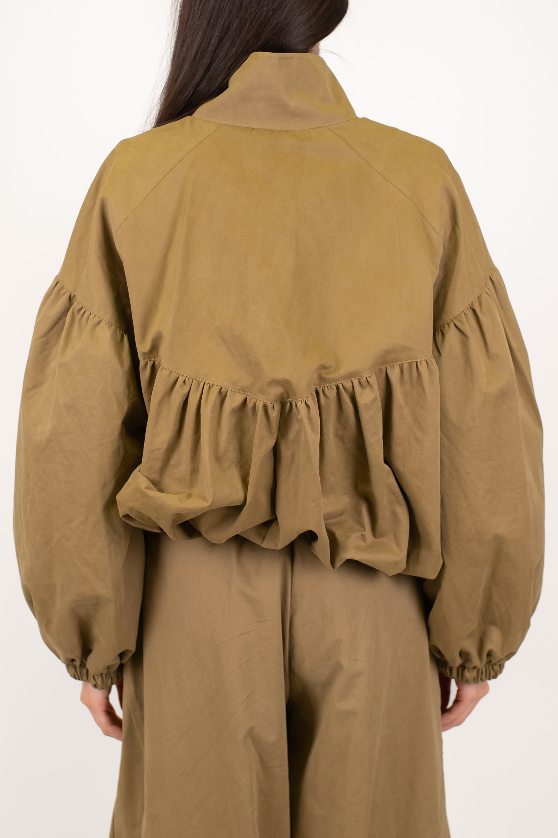 Haveone - Bomber over increspato in cotone con elastico sul fondo