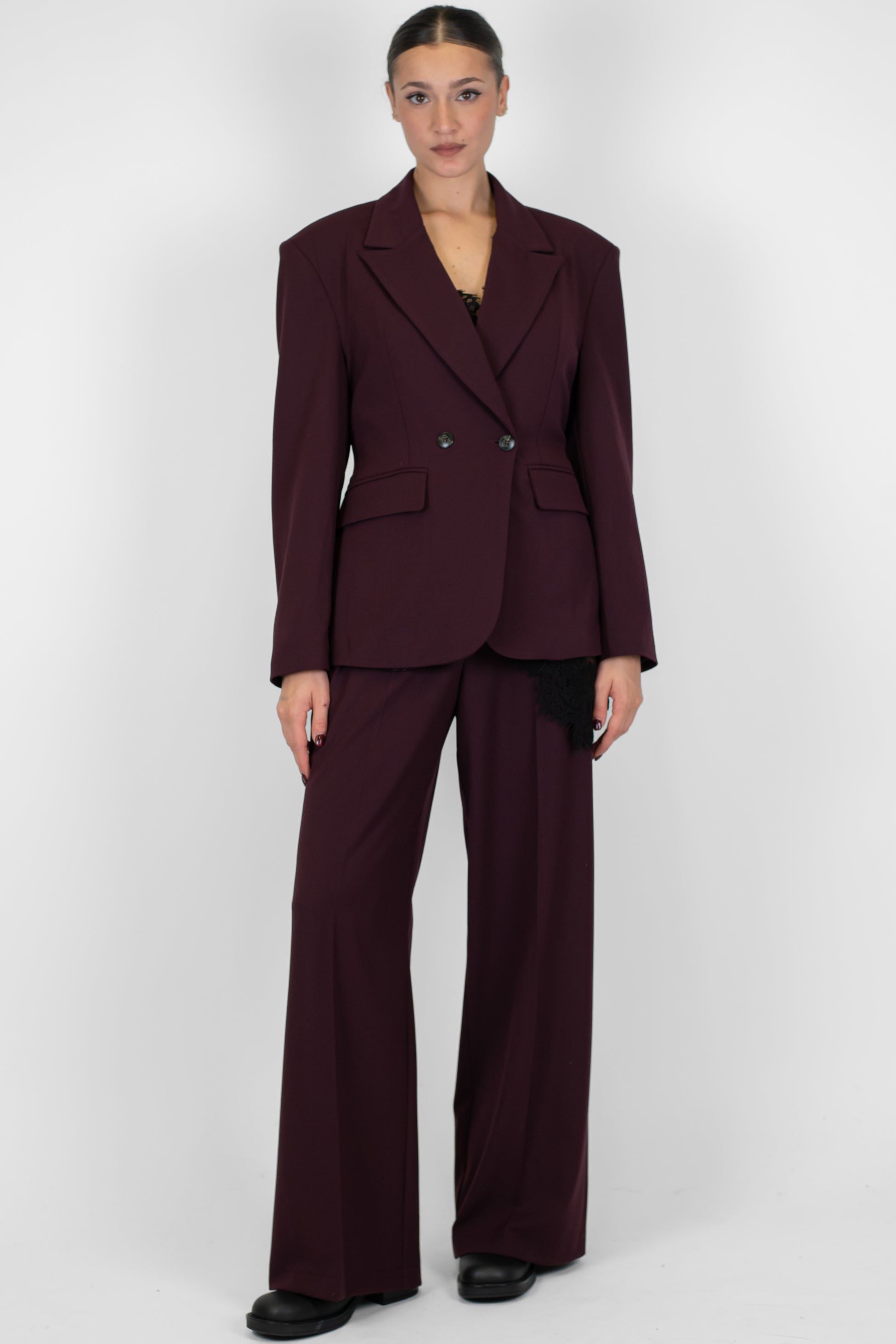 Tensione in - Pantalone palazzo con elastico sul retro