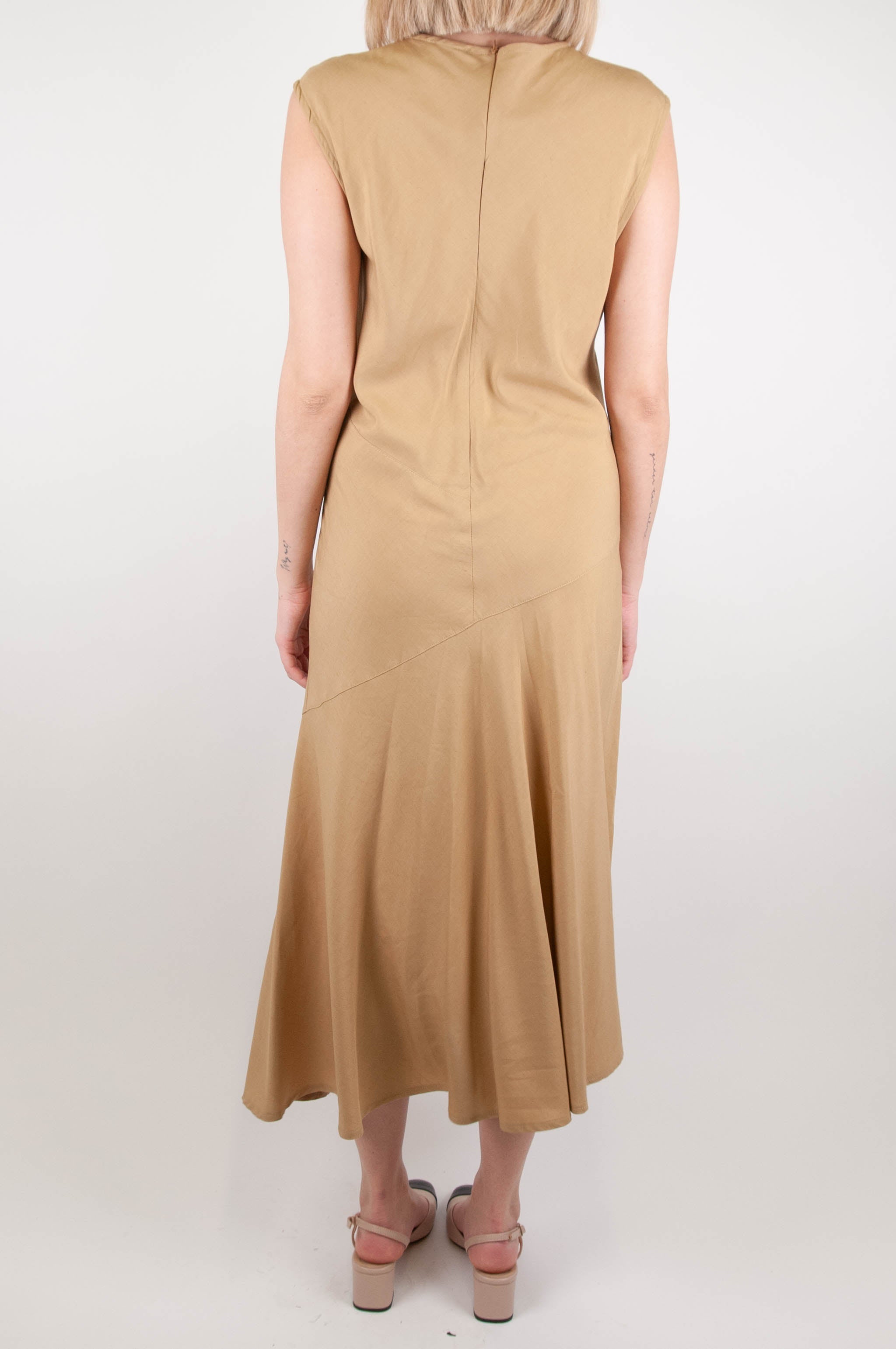 Dixie - Long sleeveless dress in linen blend