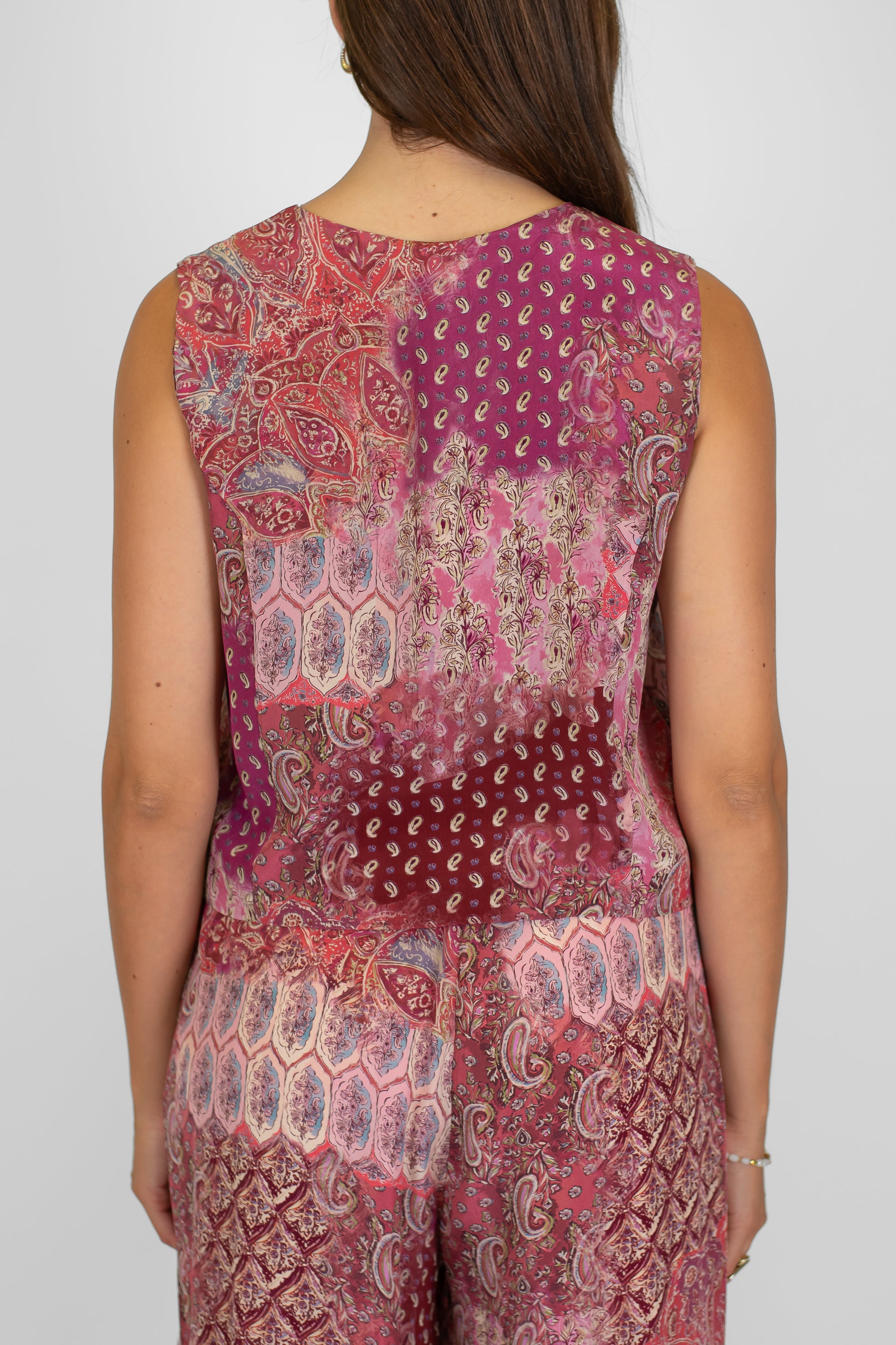 Motel - Gilet fantasia astratta con laccetti