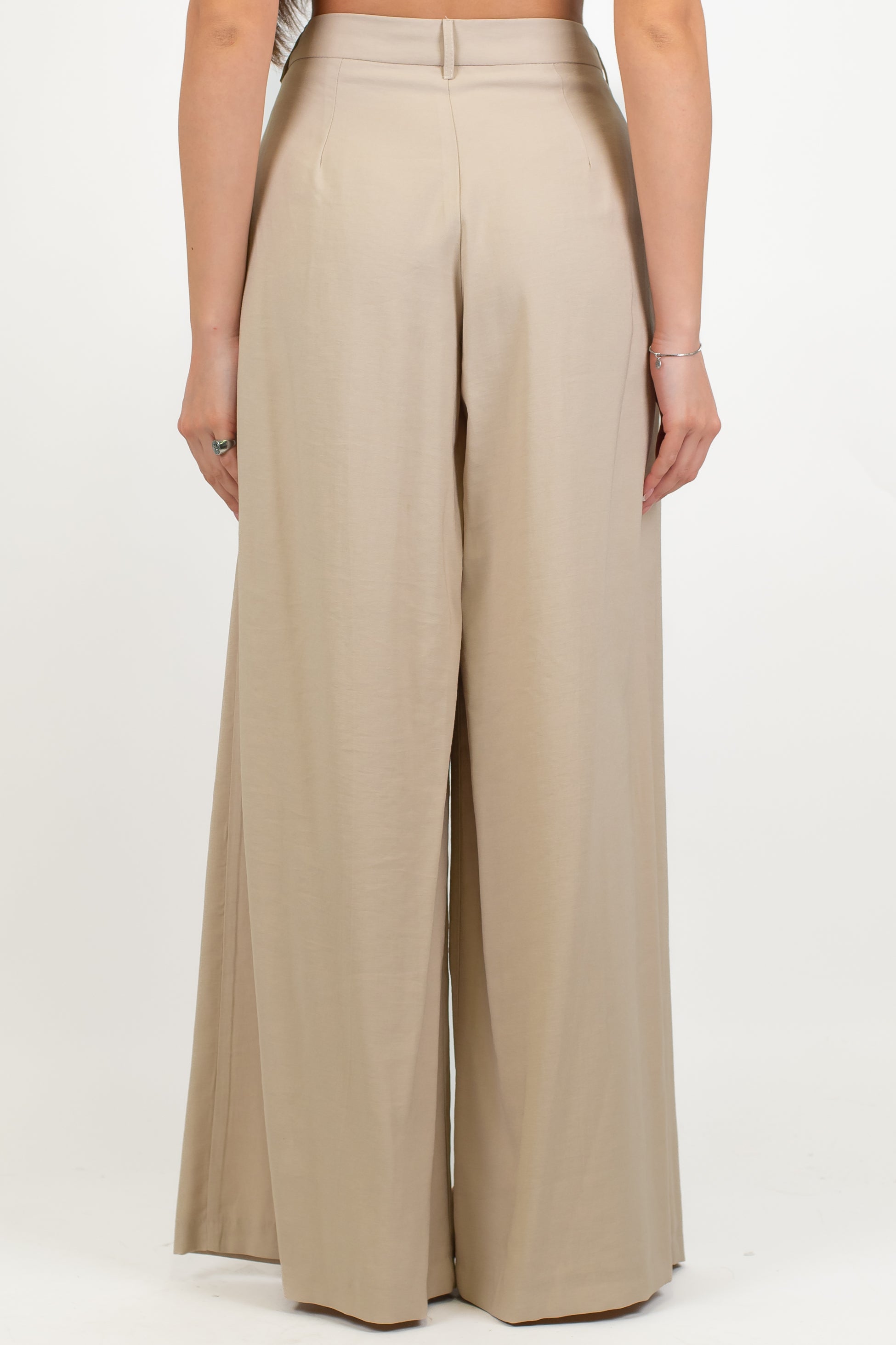 Dixie - Pantalone palazzo in viscosa leggera con pinces