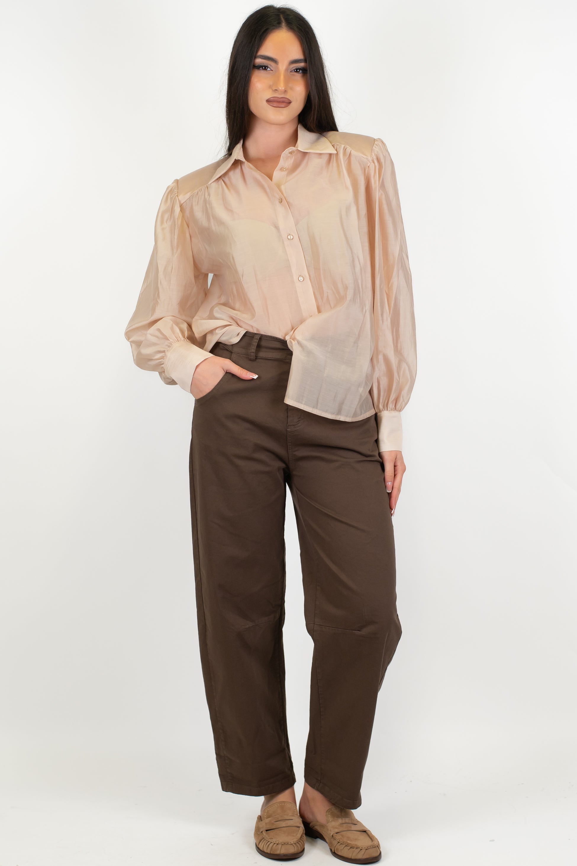 Tensione in - Pantalone balloon con elastico sul retro