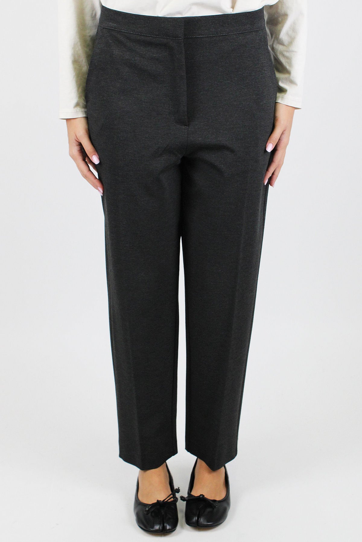 Haveone - Pantalone regular in punto milano con chiusura a scomparsa