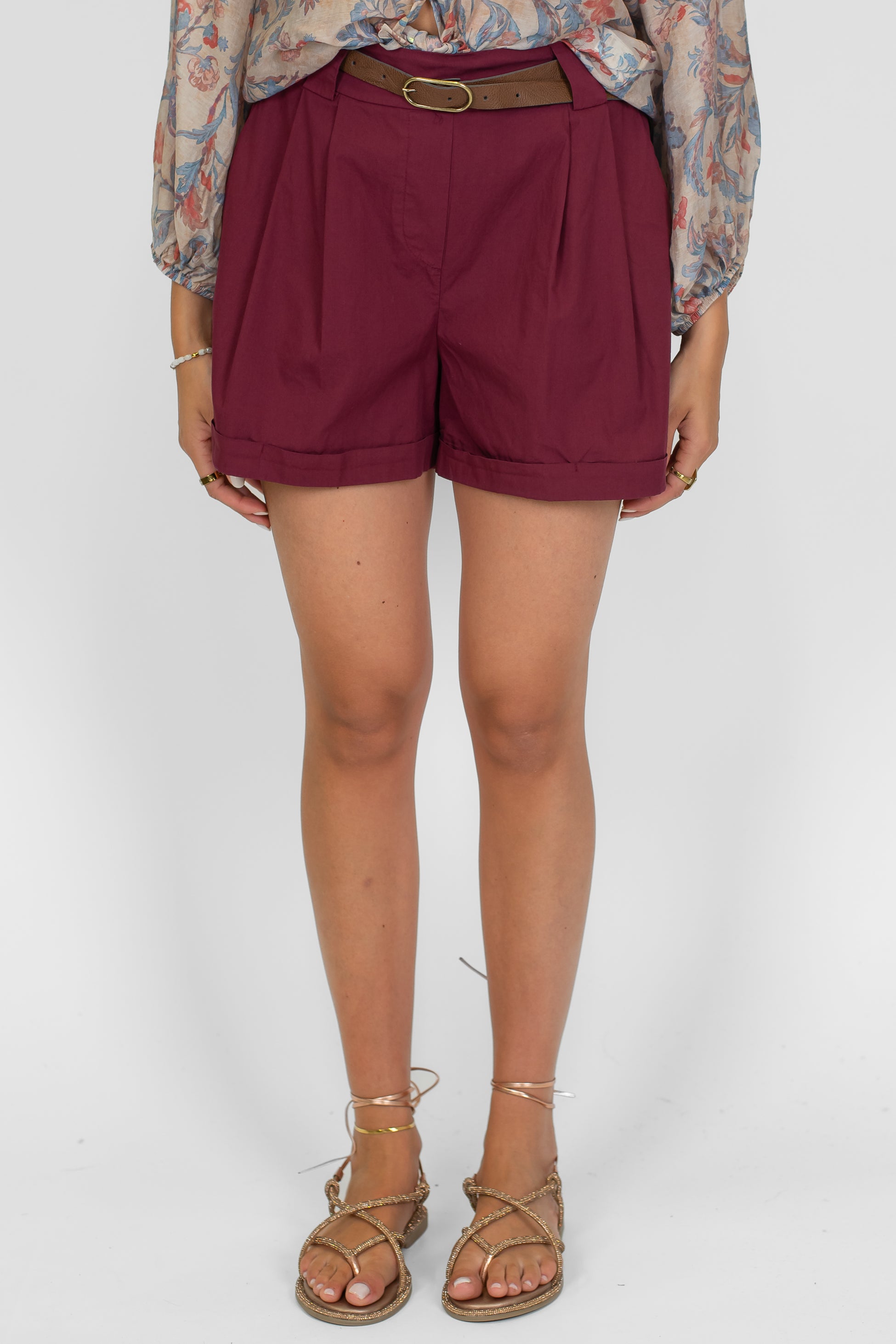 Haveone - Shorts in cotone con pinces