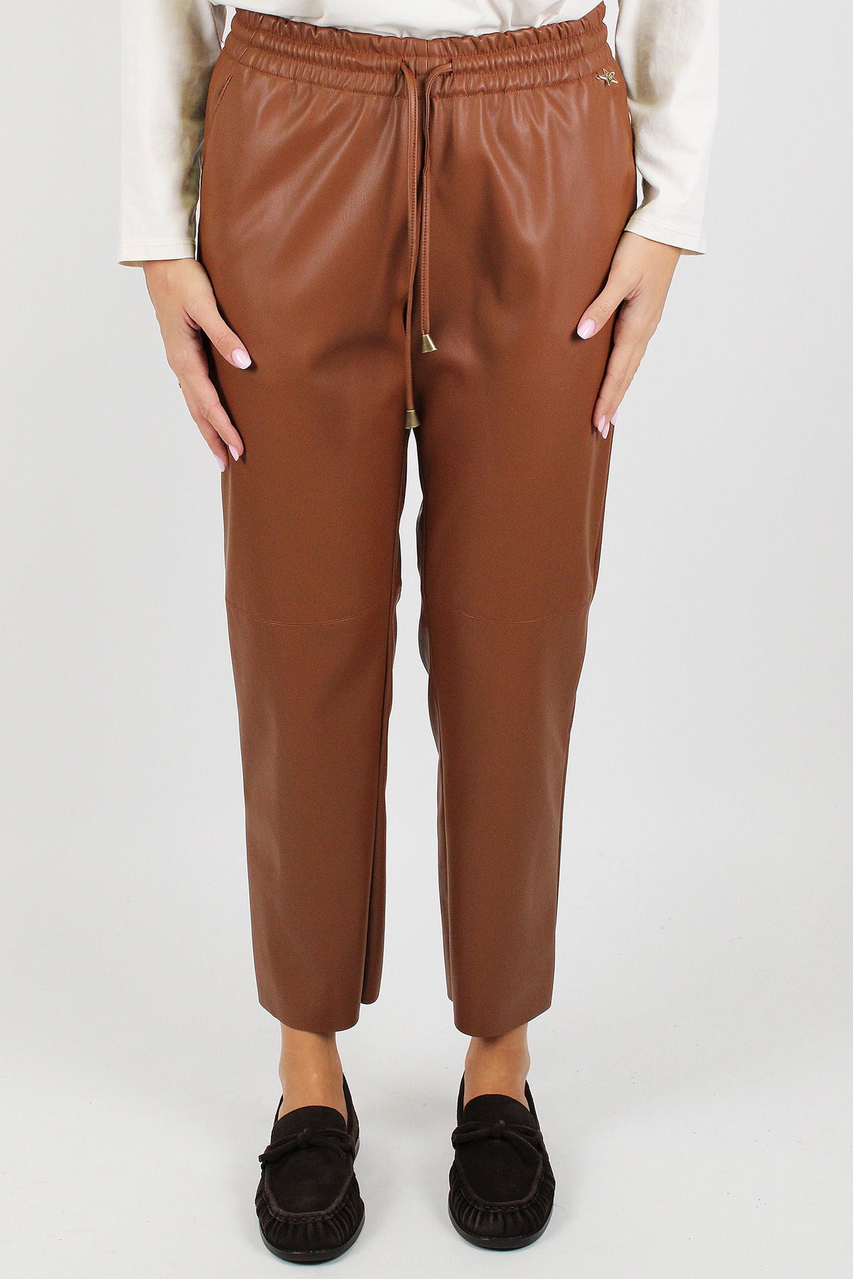 Souvenir - Pantalone in ecopelle con coulisse