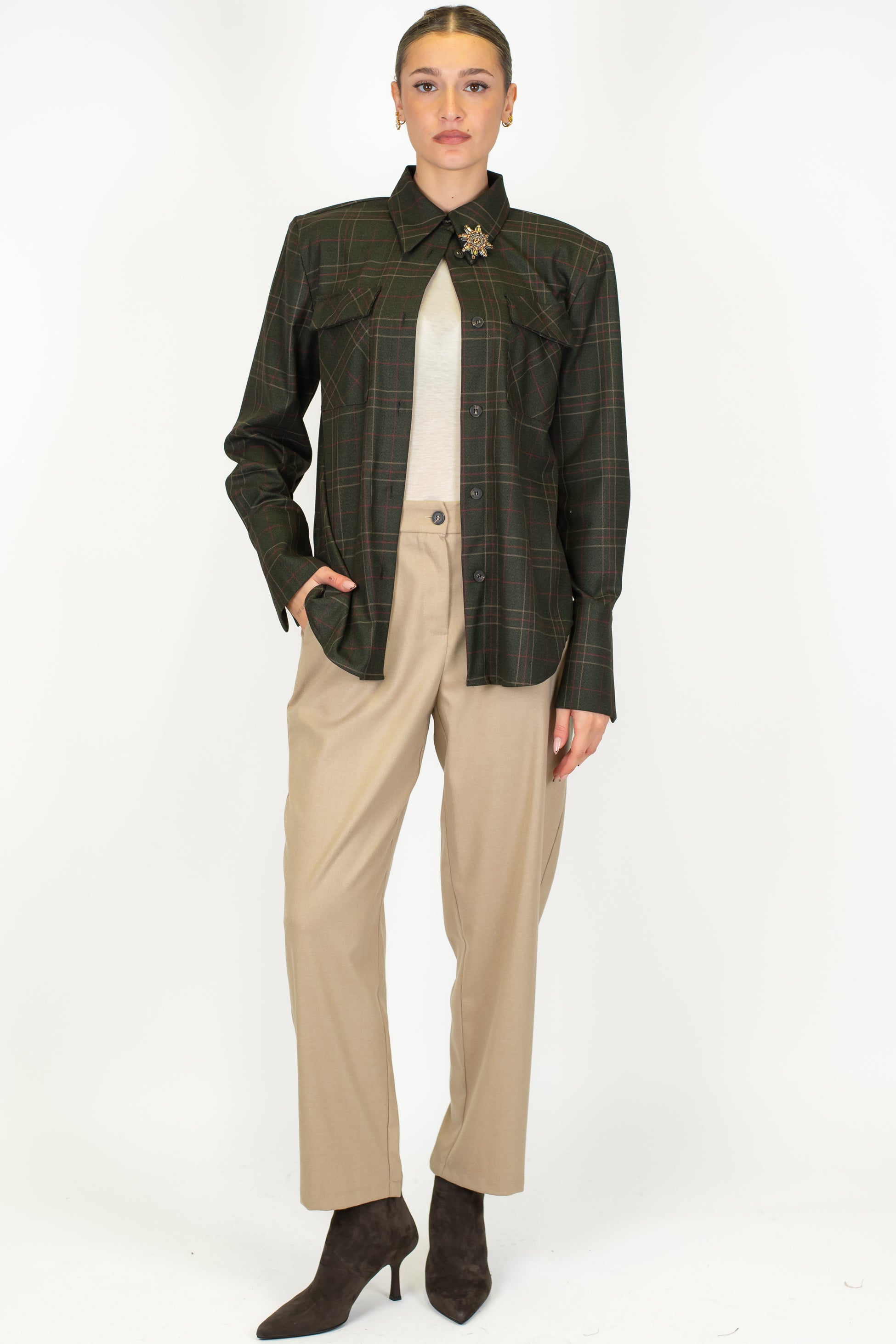 Tensione in - Pantalone in flanella slim