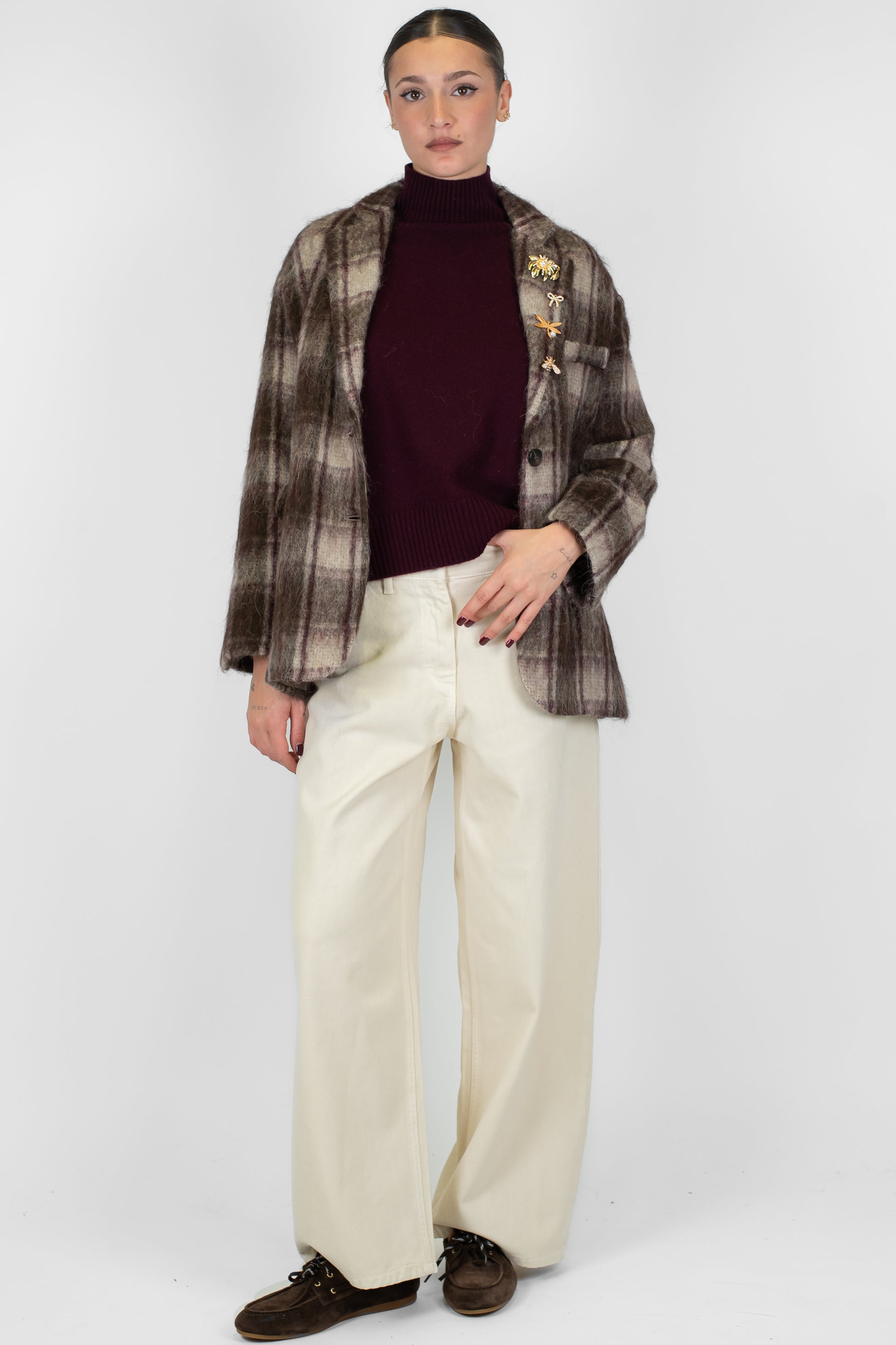 Haveone - Pantalone regular modello Bella in denim colorato