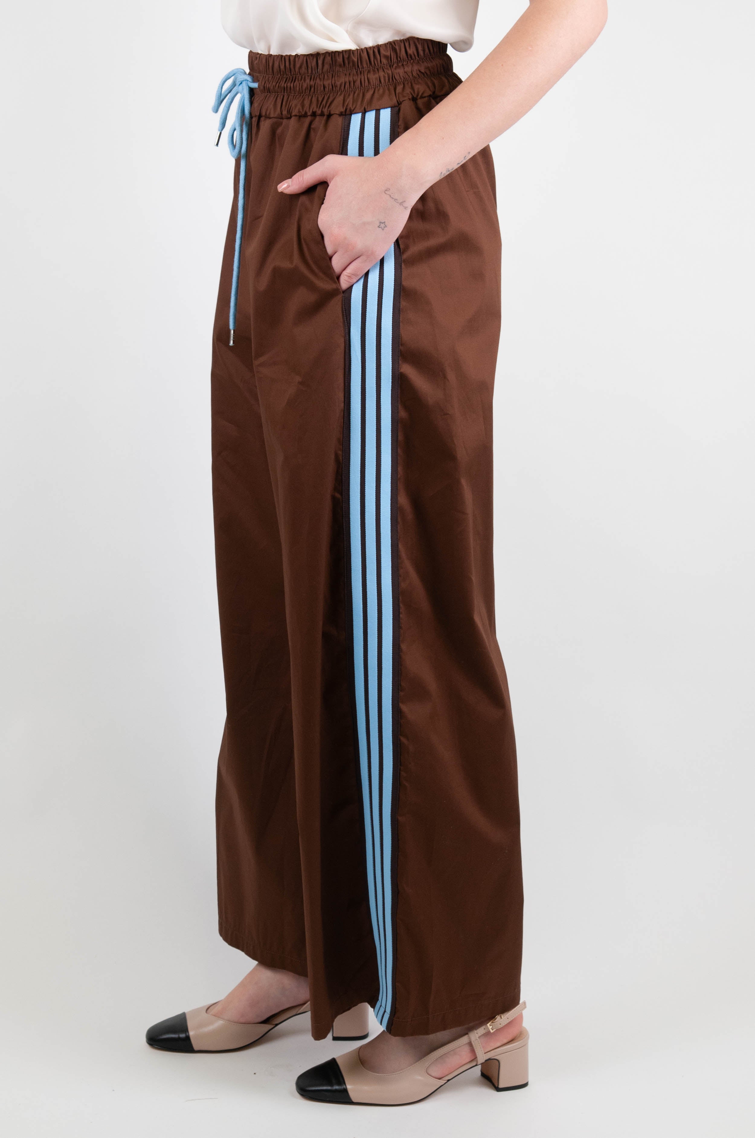 Tension in - Palazzo trousers with side bands and drawstring