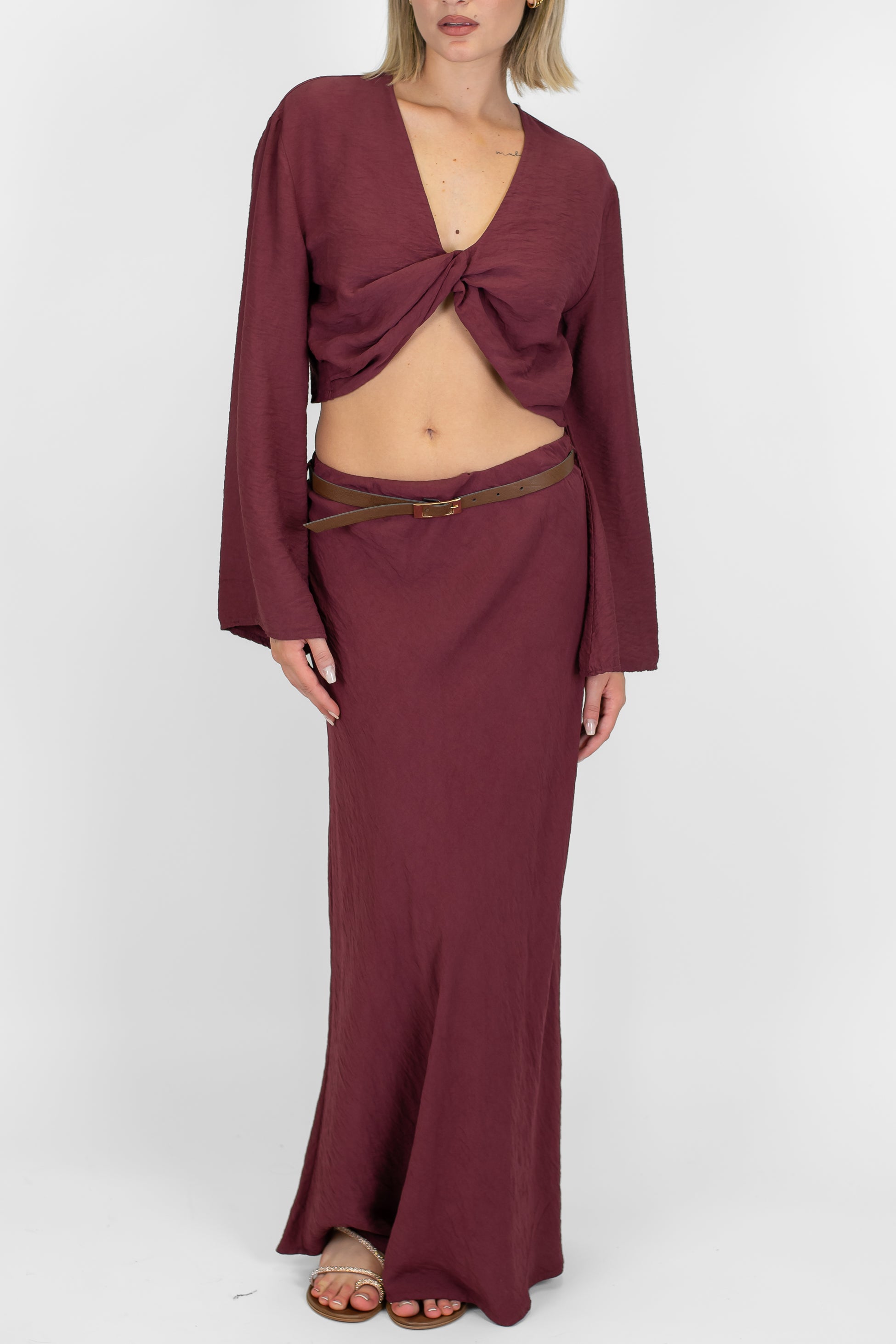 Haveone - Gonna in viscosa leggera con elastico in vita