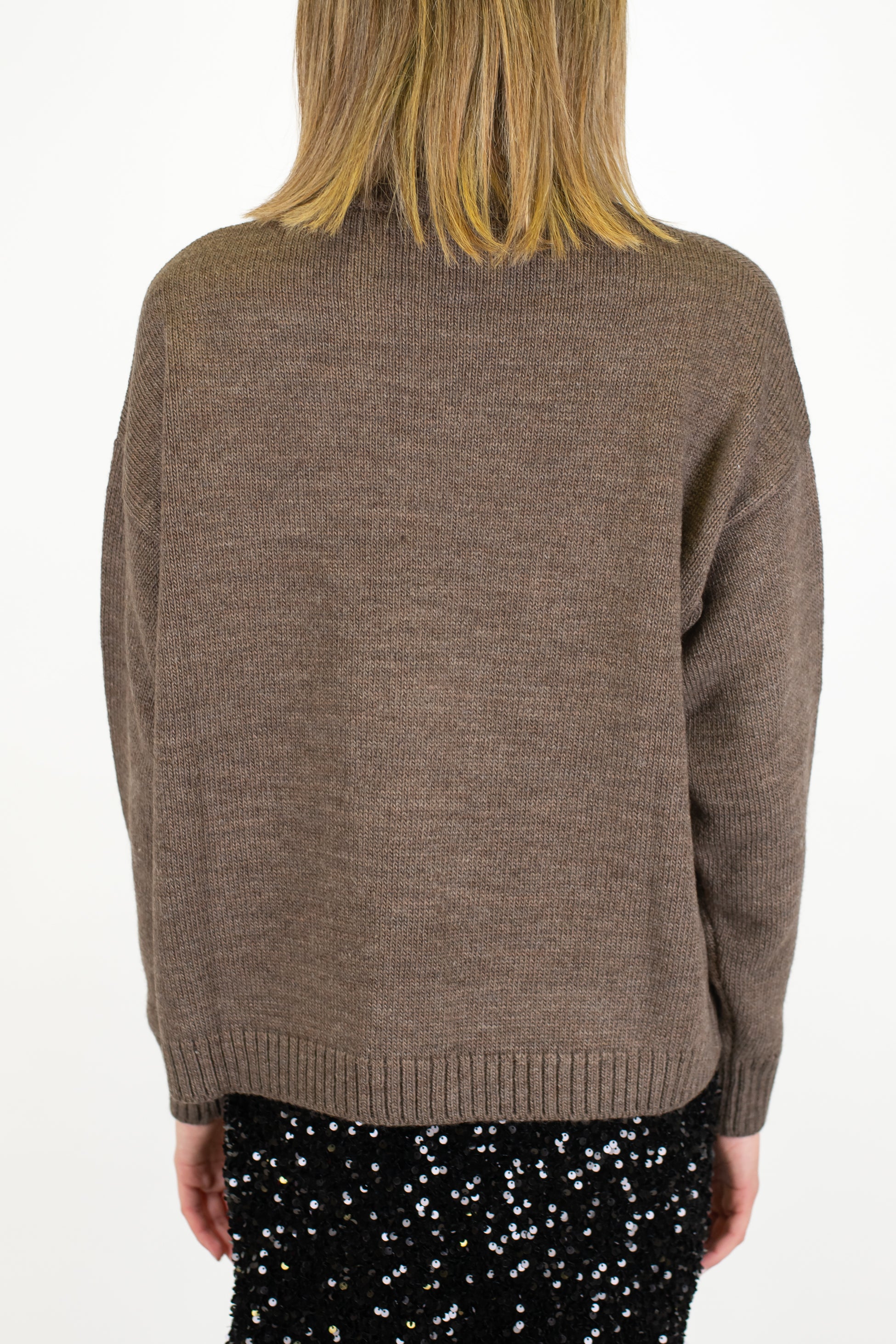 Tensione in - Maglia in misto lana con orsetto paillettes