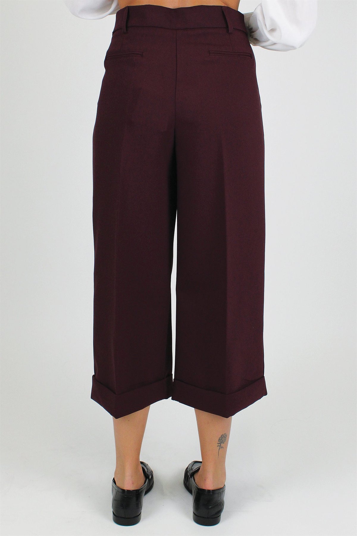 Tensione in - Pantalone palazzo crop con chiusura a scomparsa