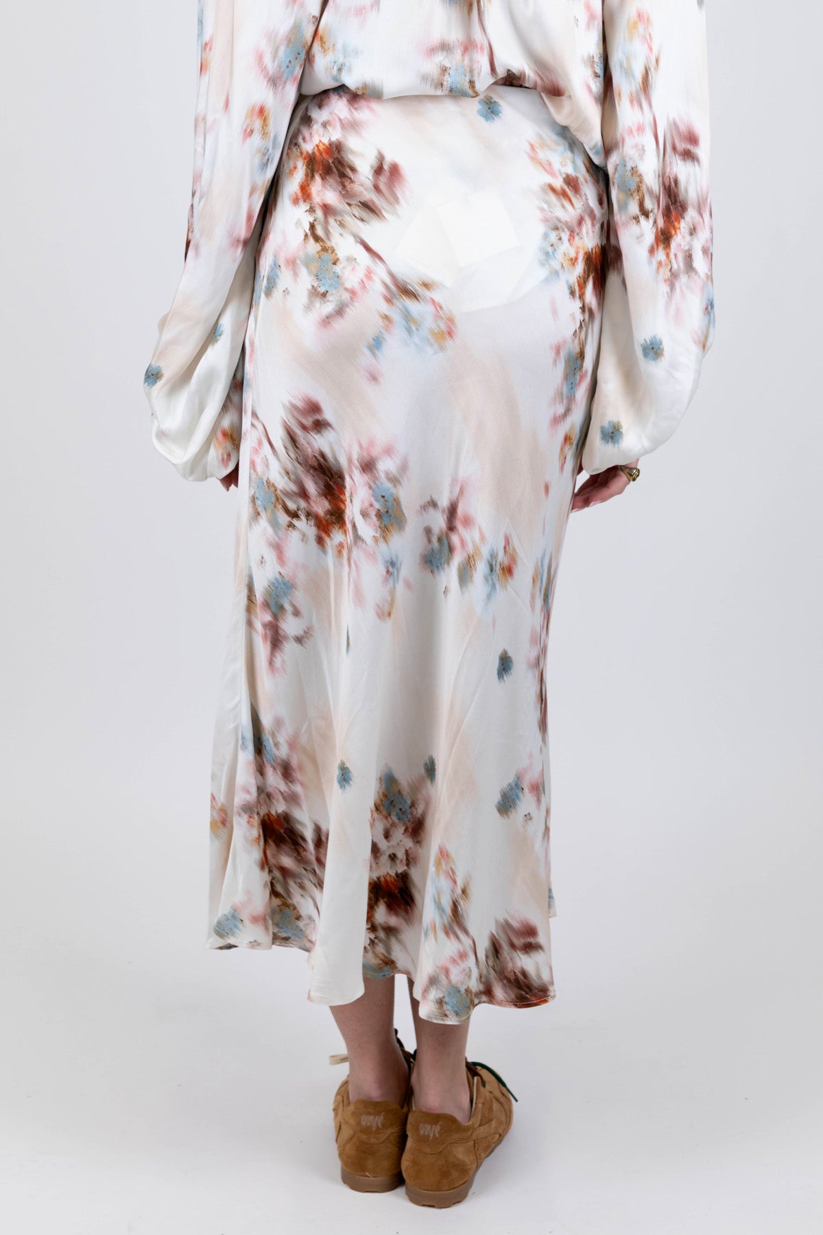 Dixie - Gonna fantasia floreale in viscosa con elastico in vita