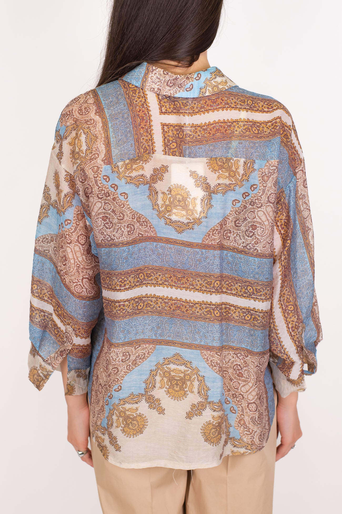 Motel - Camicia fantasia astratta in lyocell