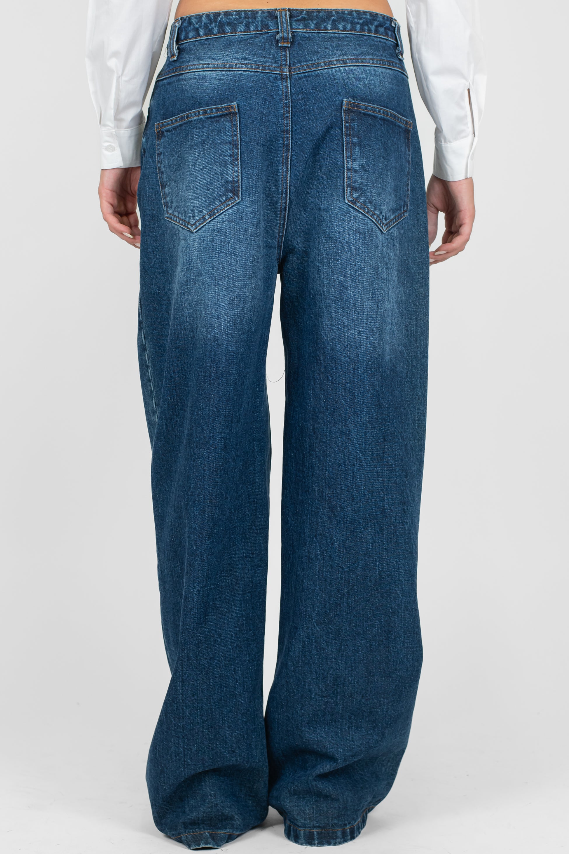 Tensione in - Jeans regular lavaggio medio con coulisse in vita