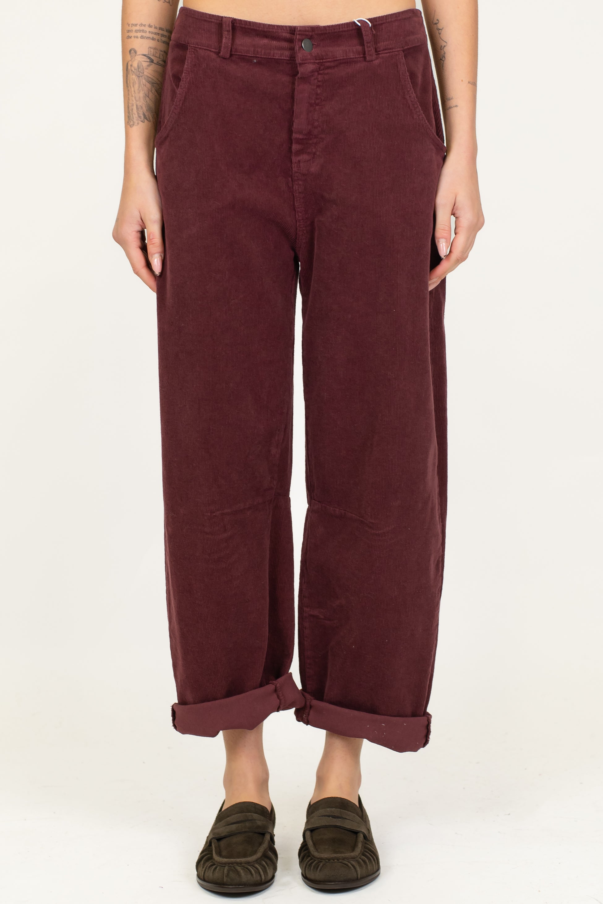 Motel - Pantalone balloon in velluto a coste con elastico sul retro