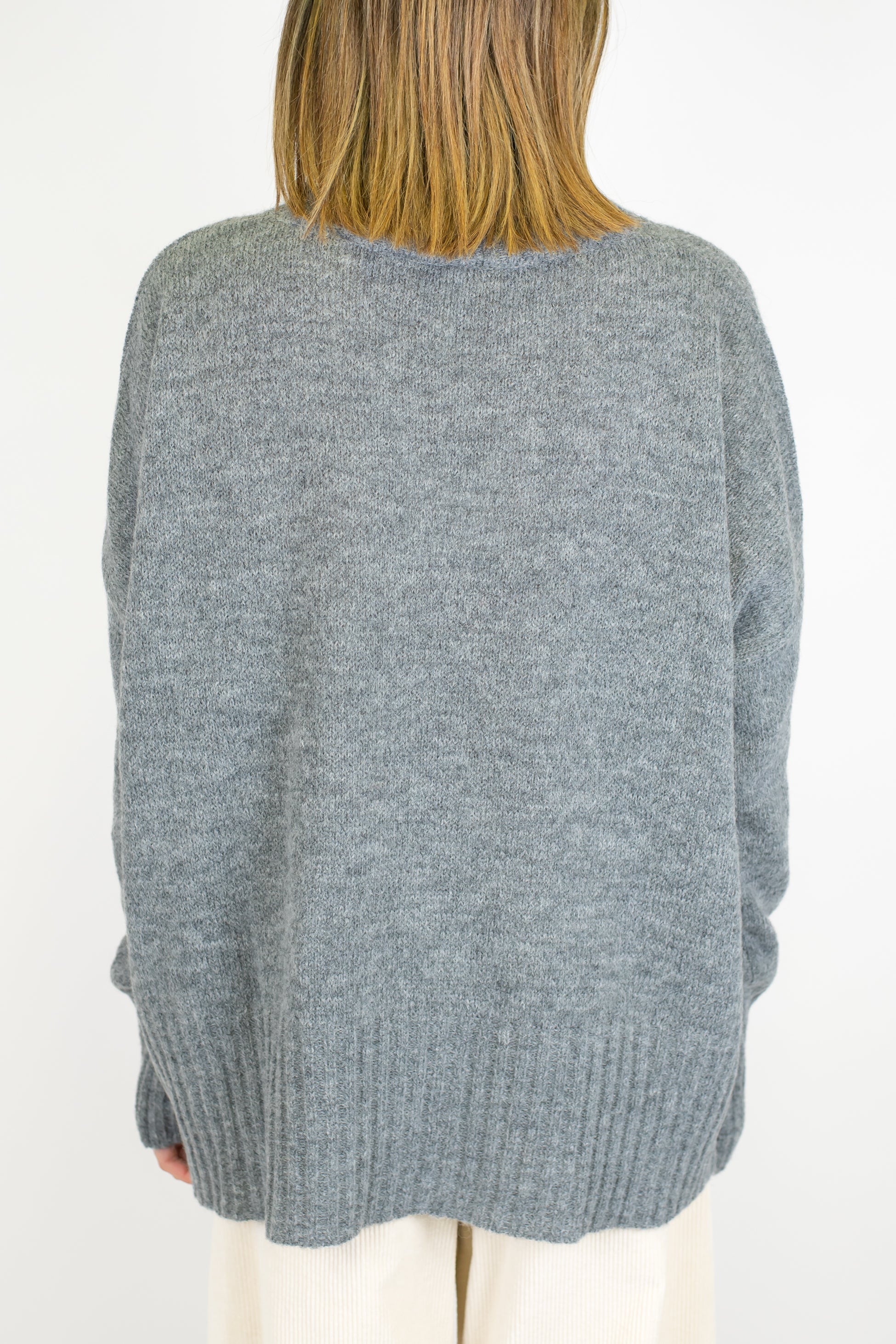 Tensione in - Maglia girocollo over in misto lana