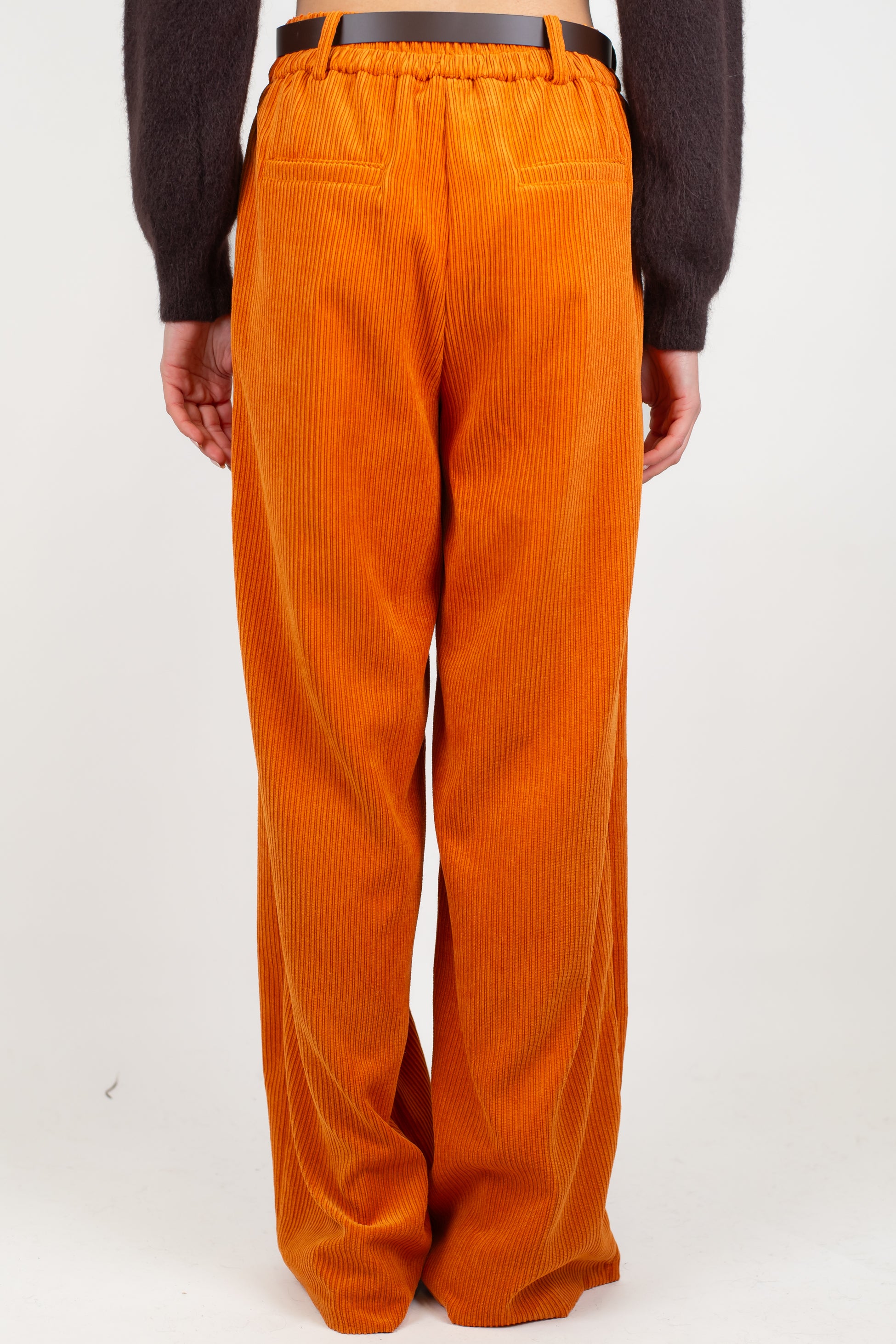 Motel - Pantalone palazzo in velluto a coste con elastico sul retro