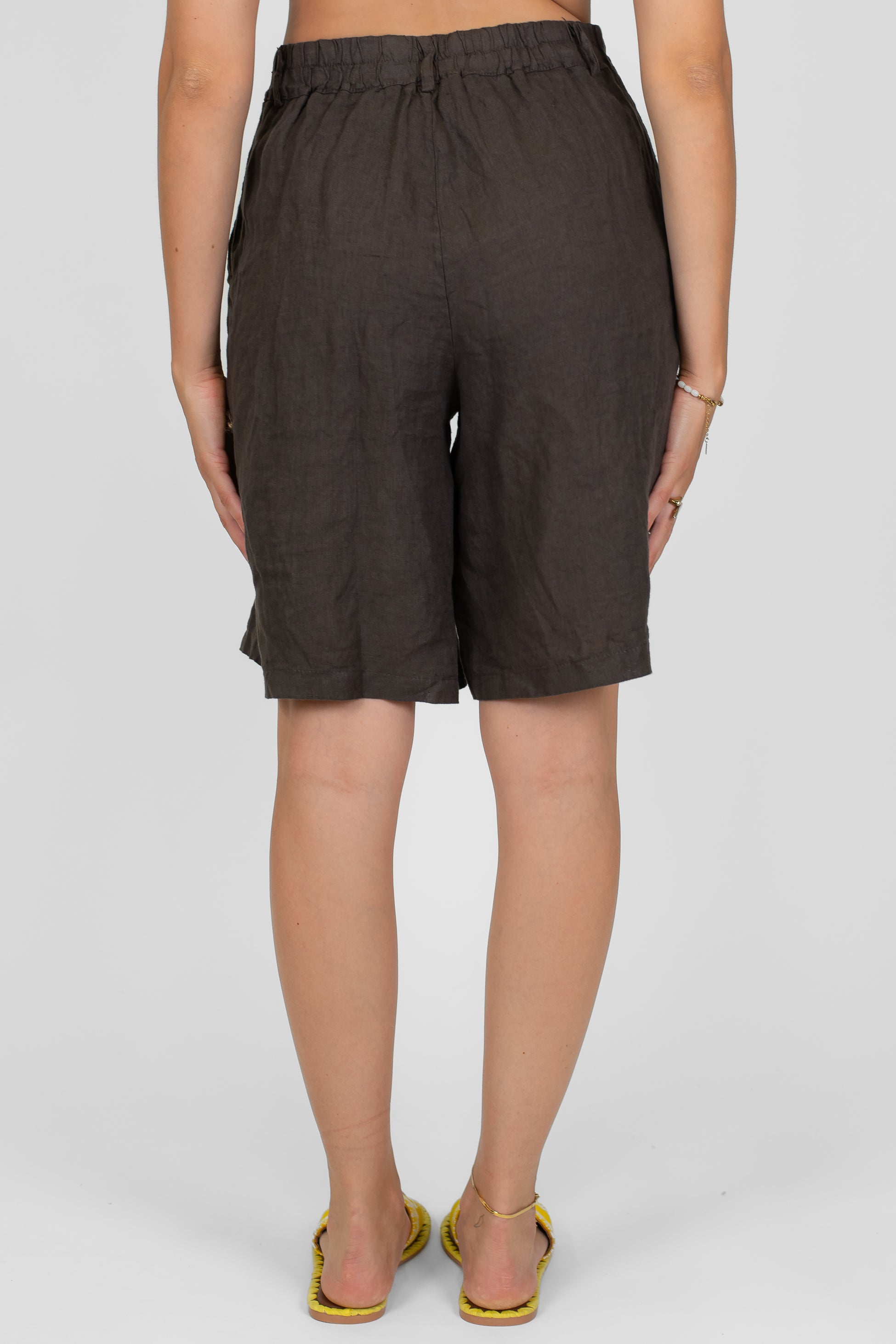 Haveone - Bermuda in puro lino con elastico sul retro