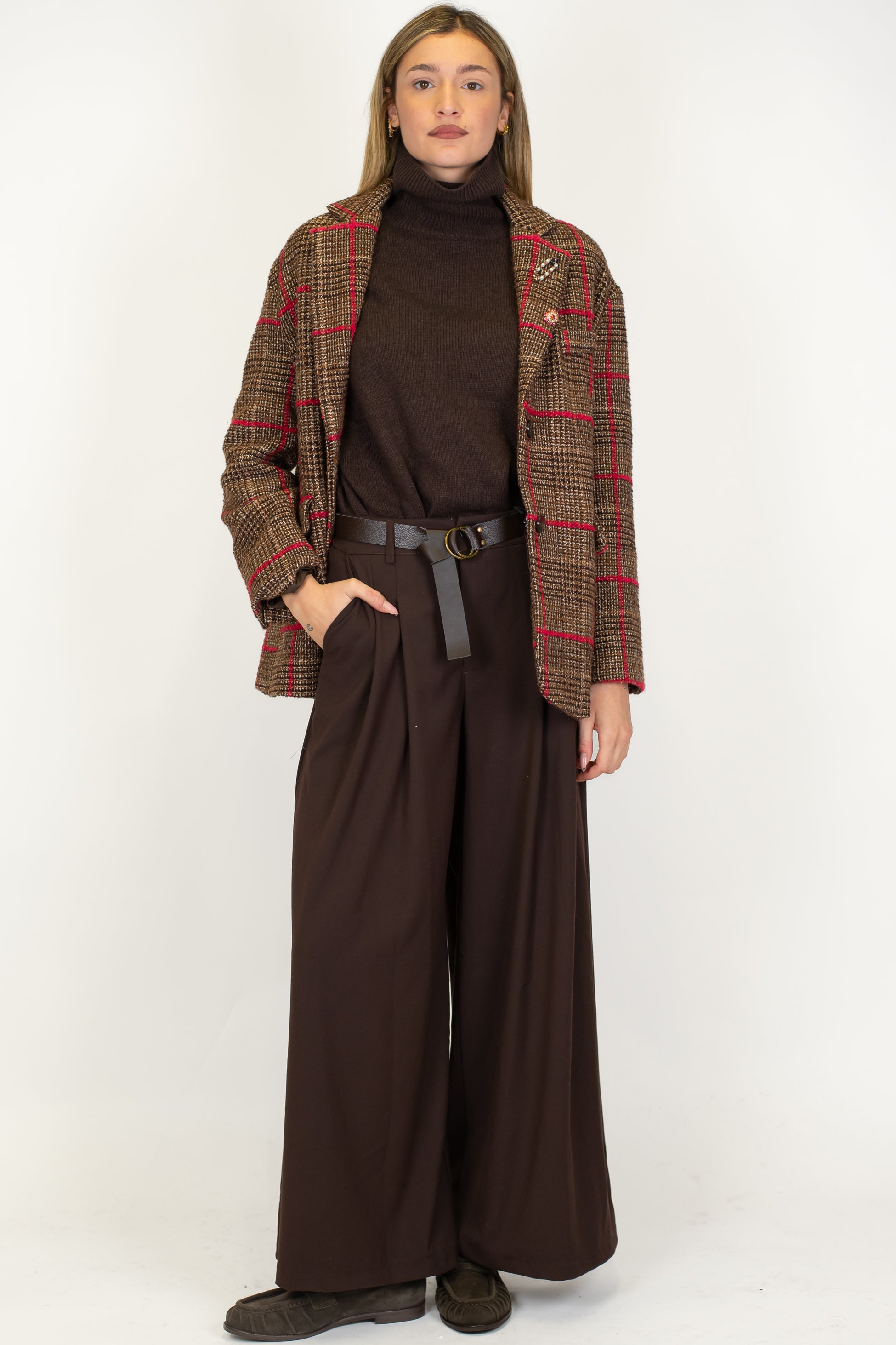 Haveone - Pantalone palazzo con pinces