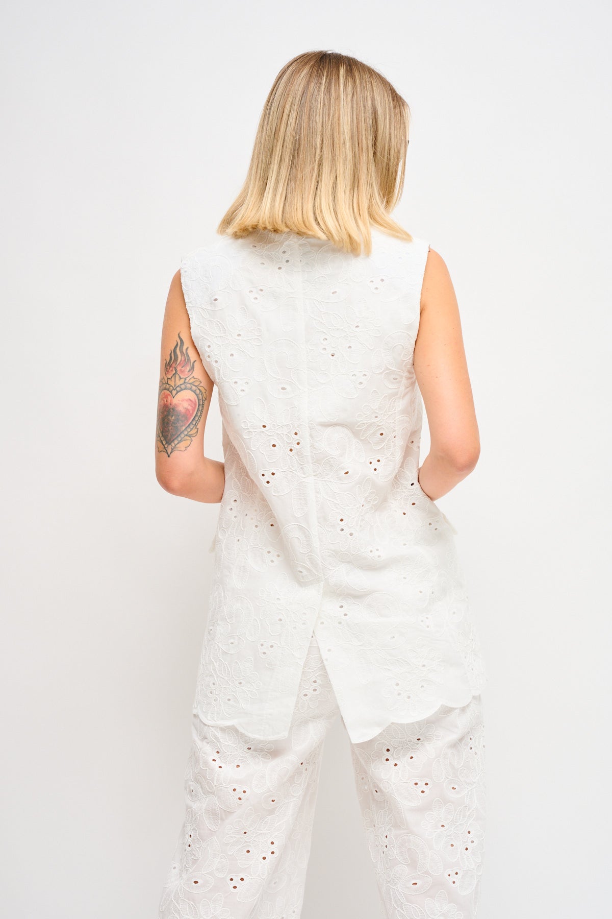 Maryley - Giacca giromaniche doppiopetto in pizzo san gallo