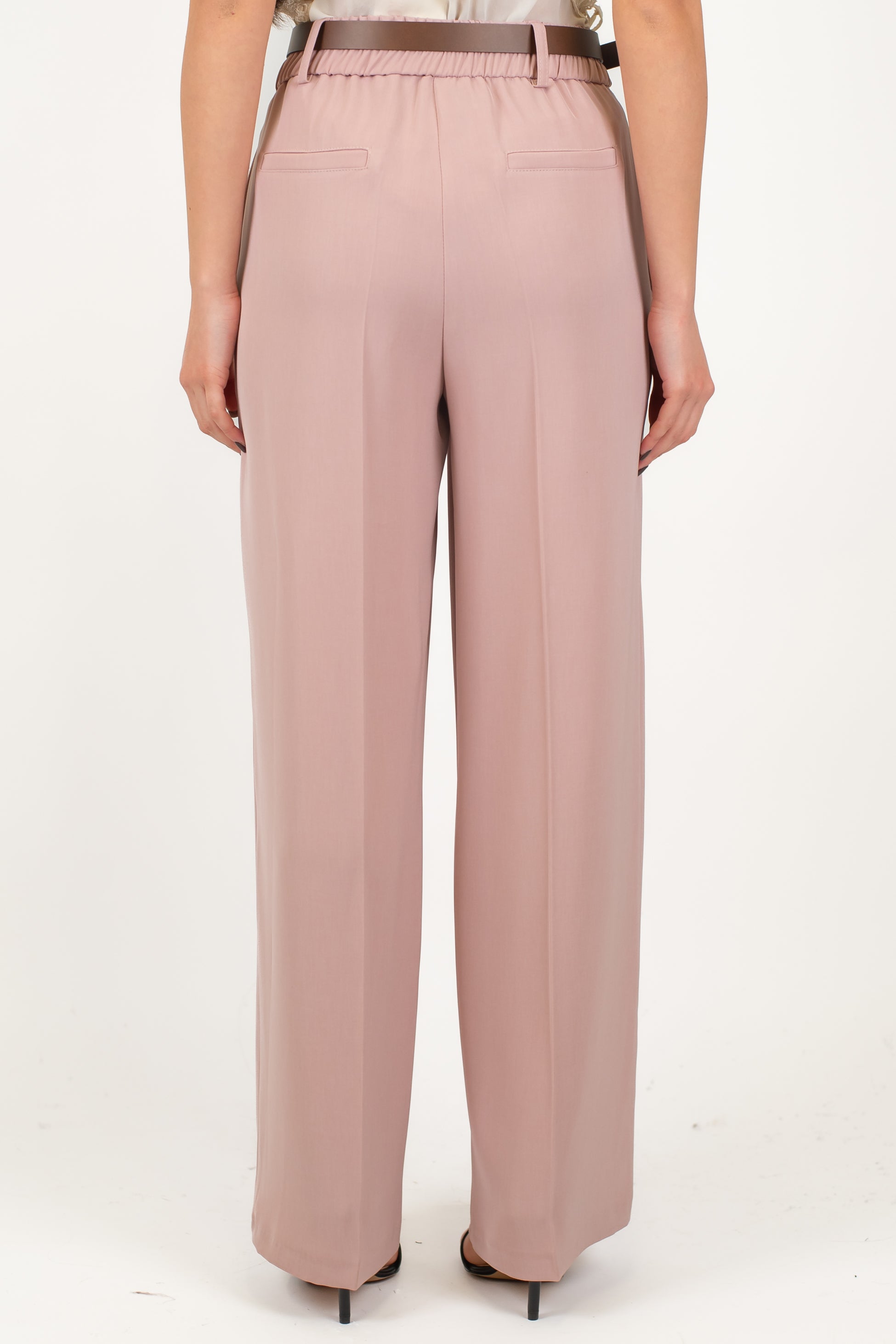 Motel - Pantalone palazzo in tessuto fluido con elastico sul retro