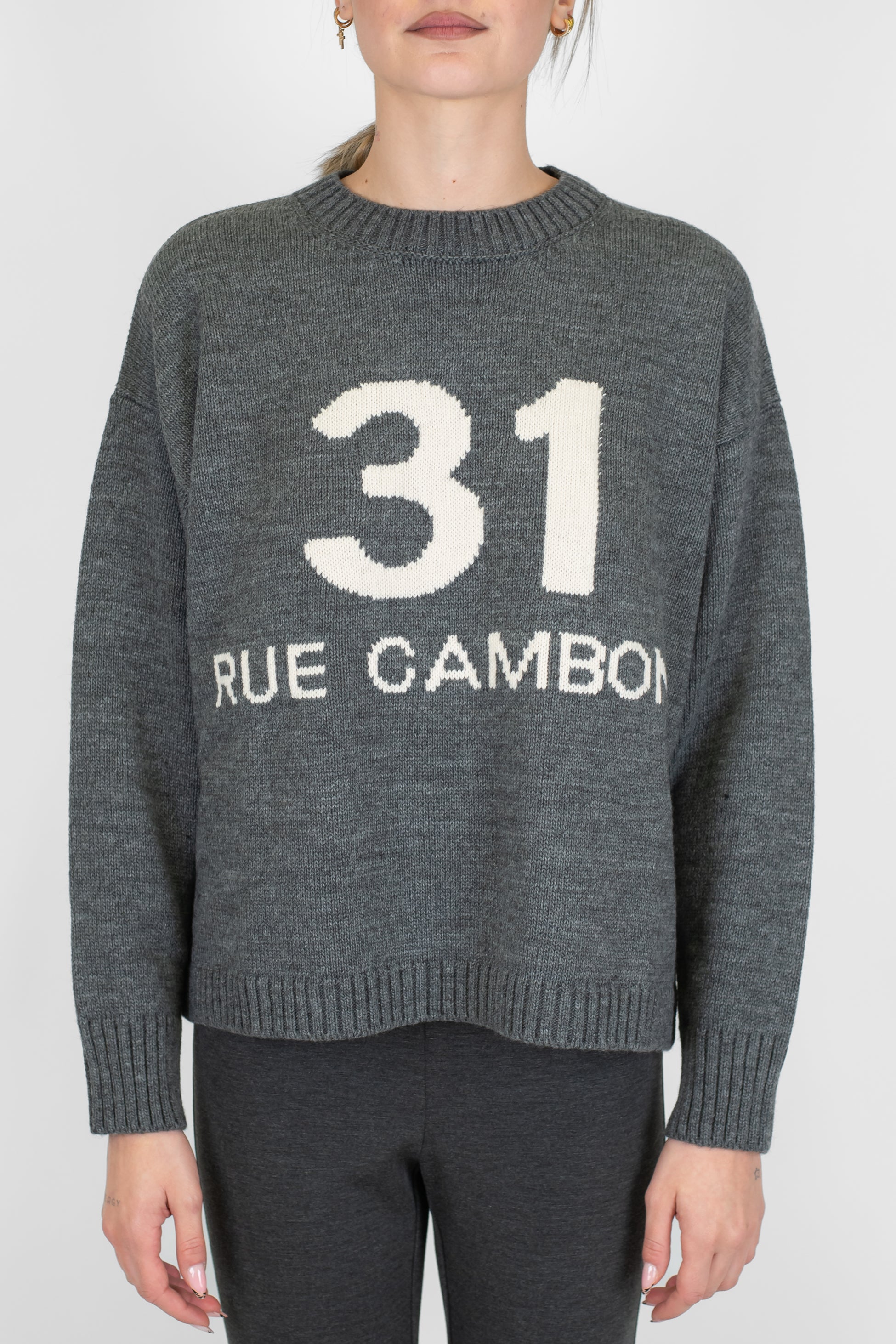 Tensione in - Maglia con scritta in misto lana/cashmere