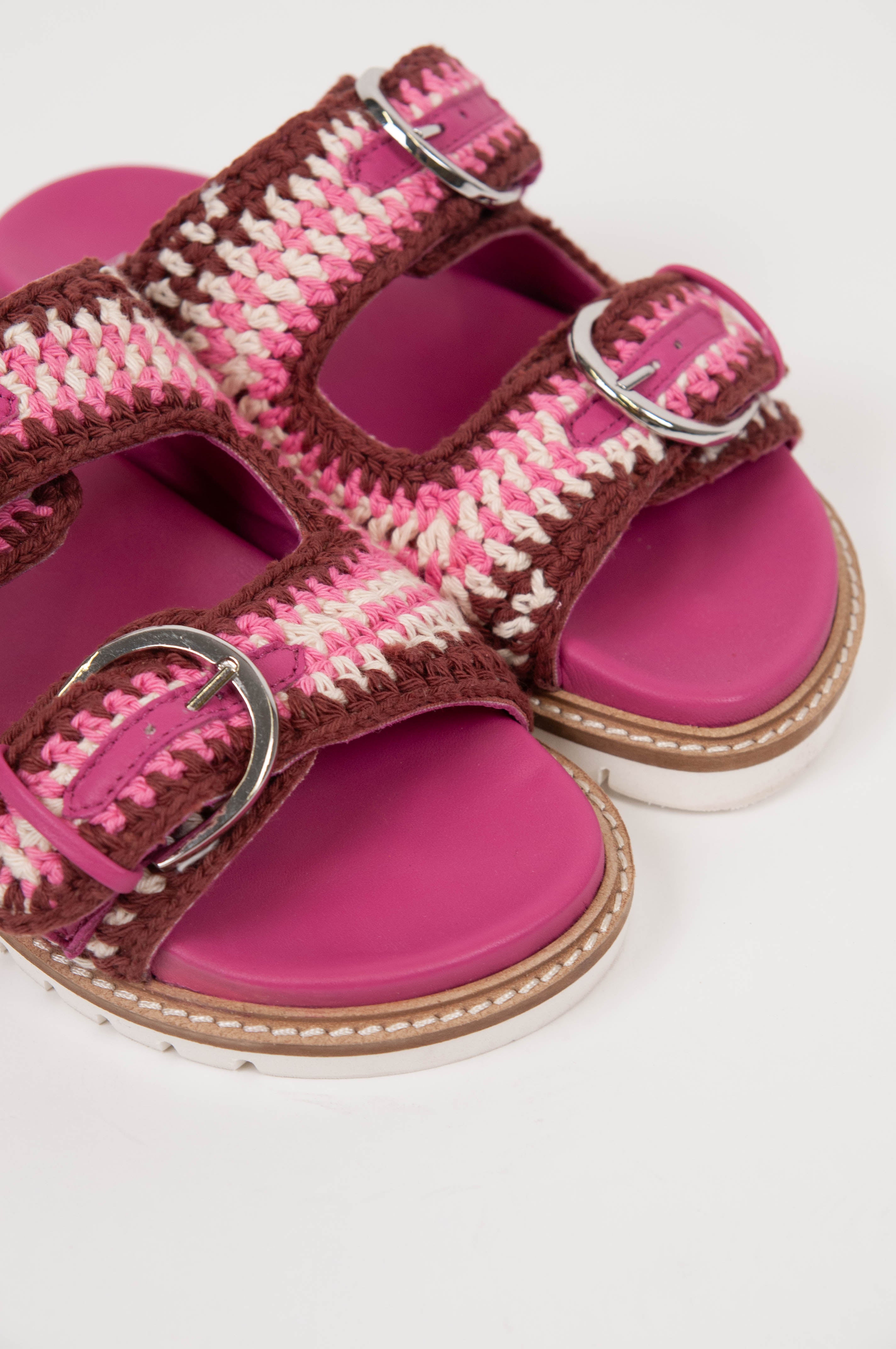 Mosaic - Sandal with double band in woven fabric