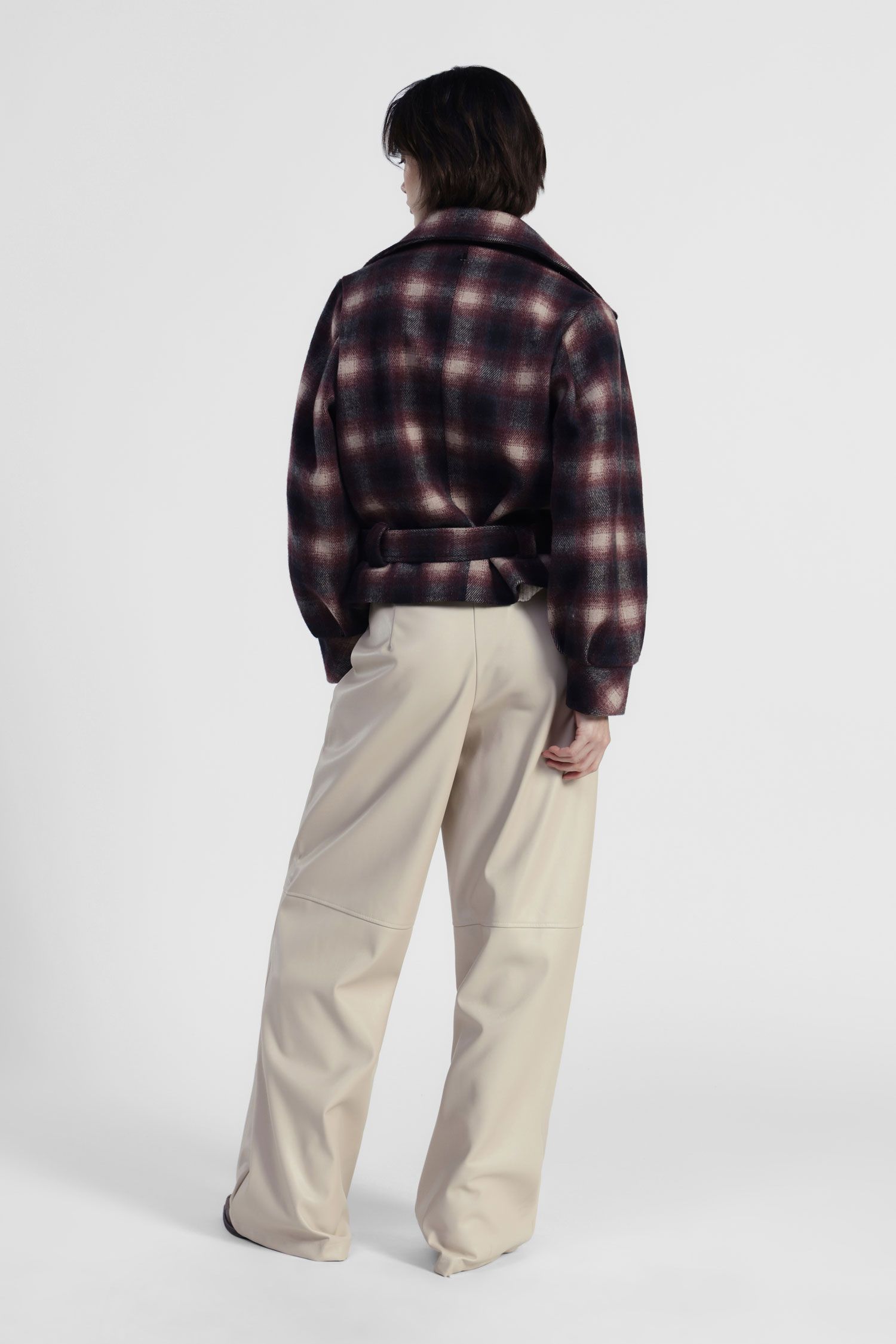 Dixie - Pantalone palazzo vita alta in ecopelle