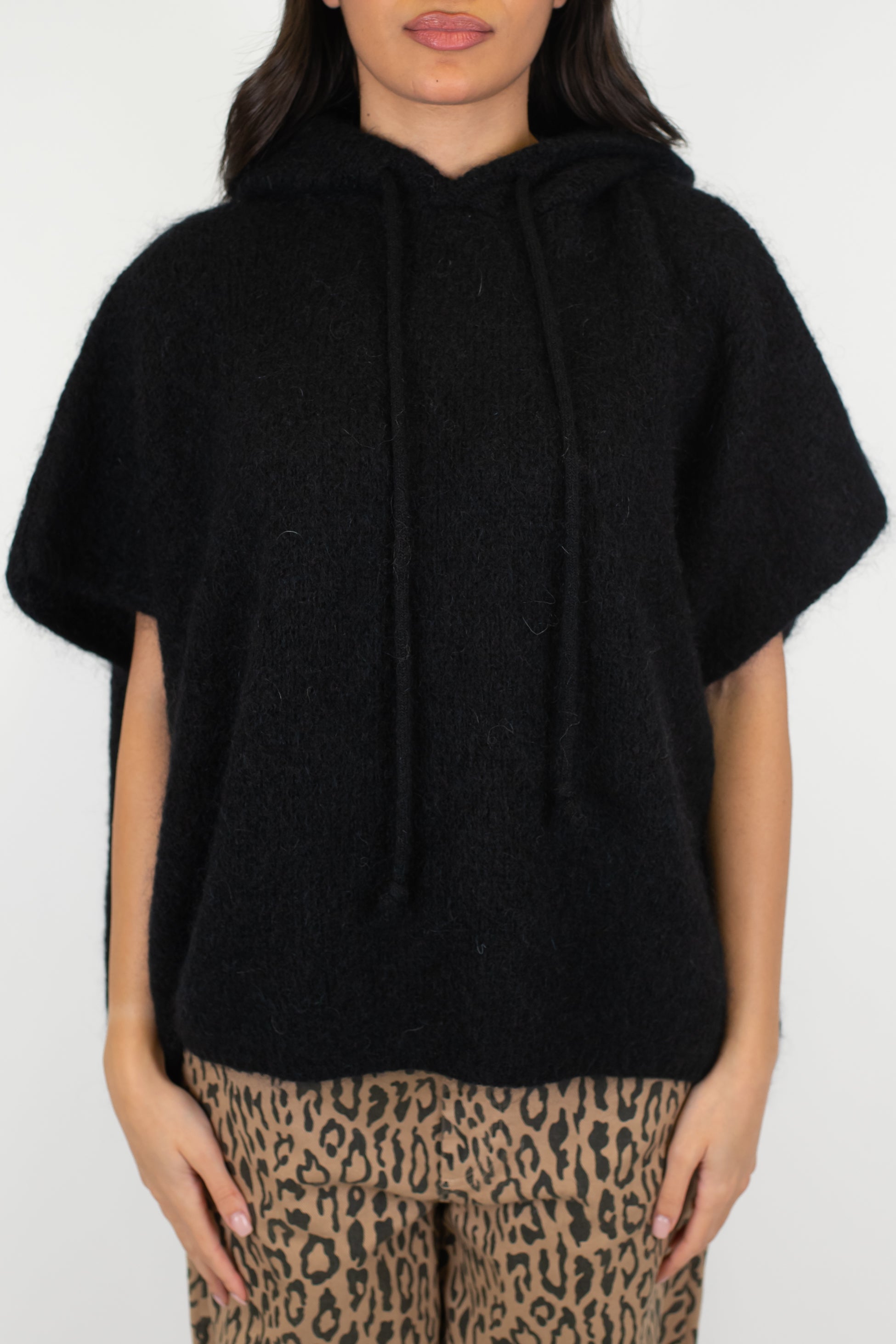 Dixie - Maglia mazzamanica in misto lana mohair con cappuccio