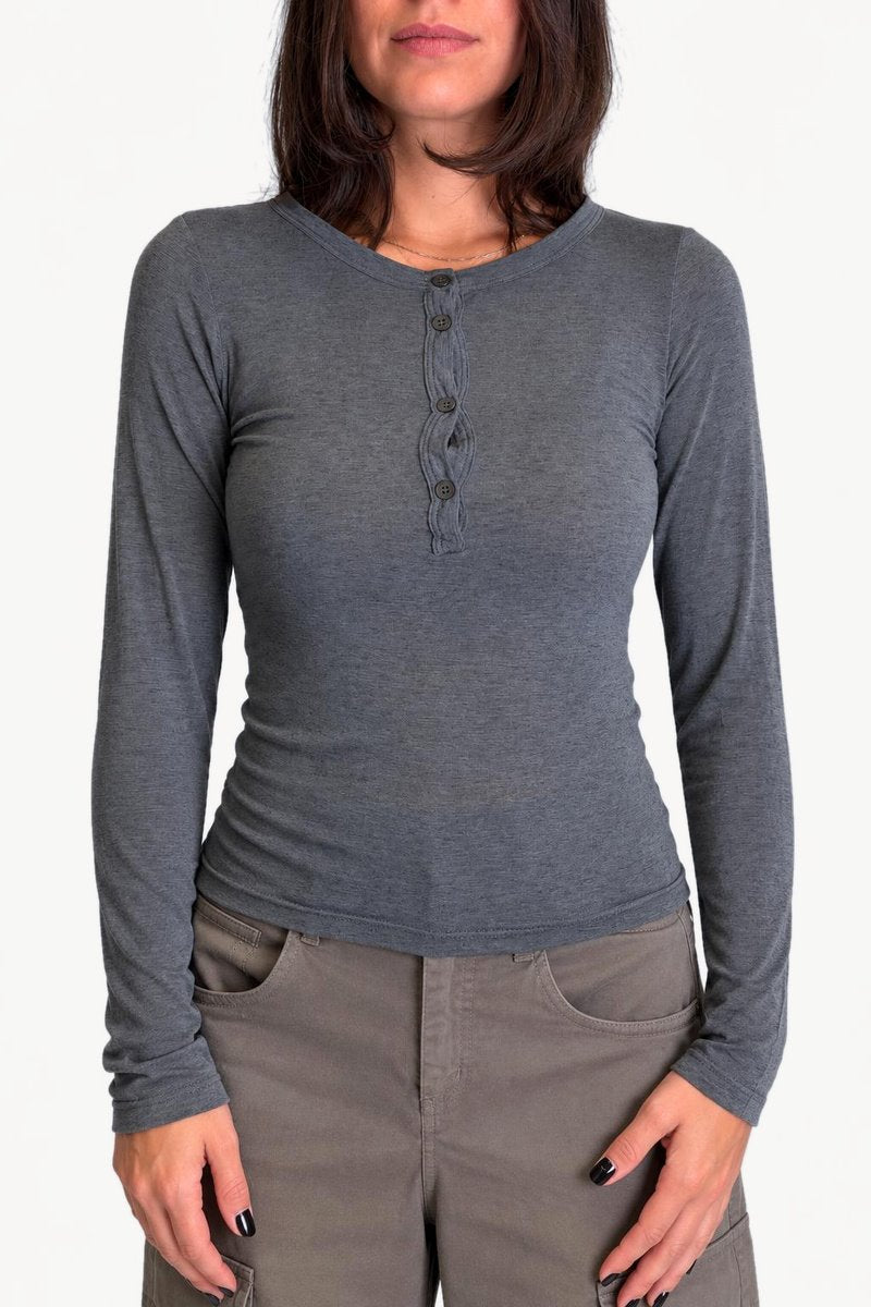 Dixie - Maglia serafino basic in misto cashmere