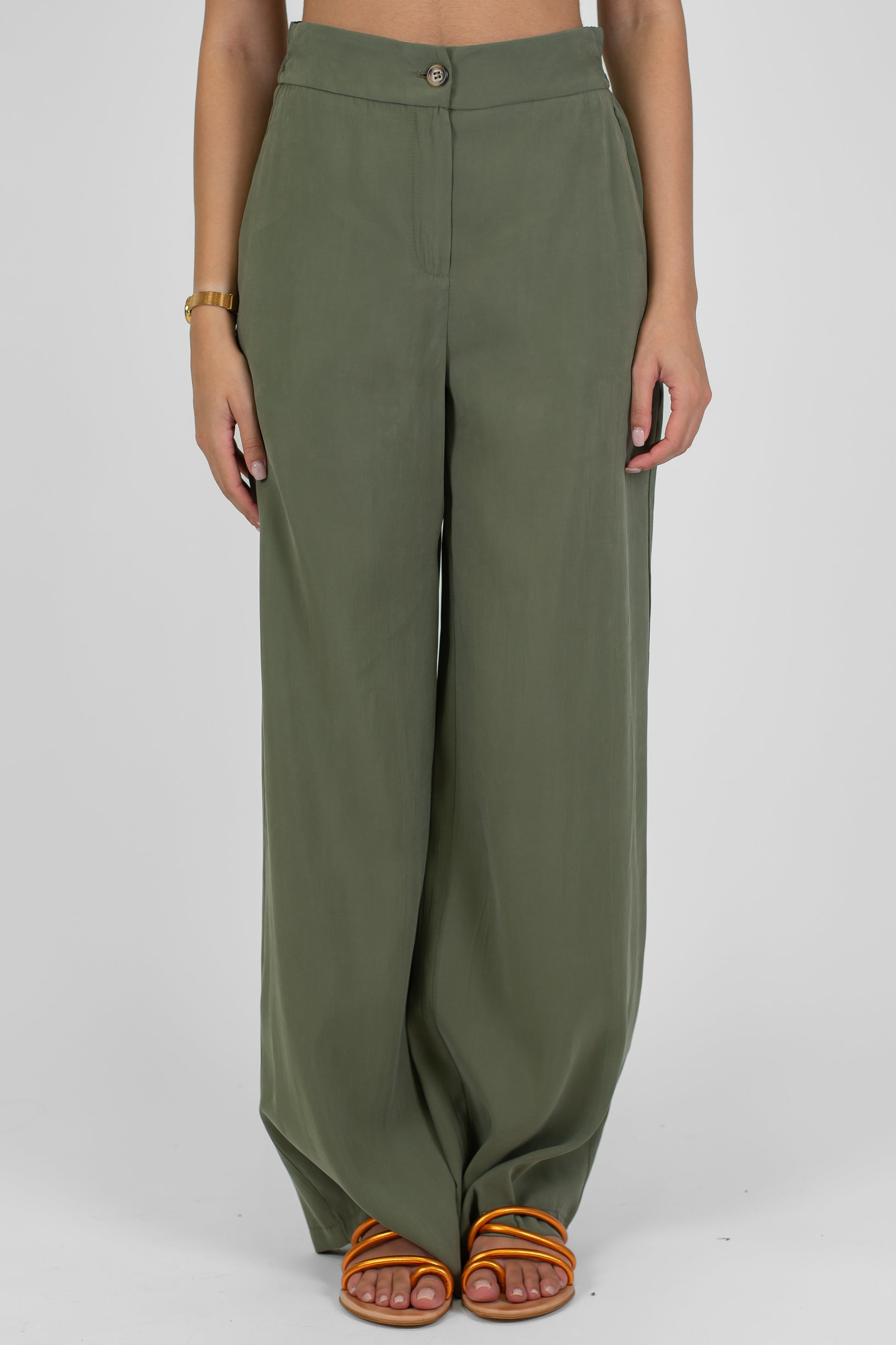 Tensione in - Pantalone palazzo in modal con elastico sul retro