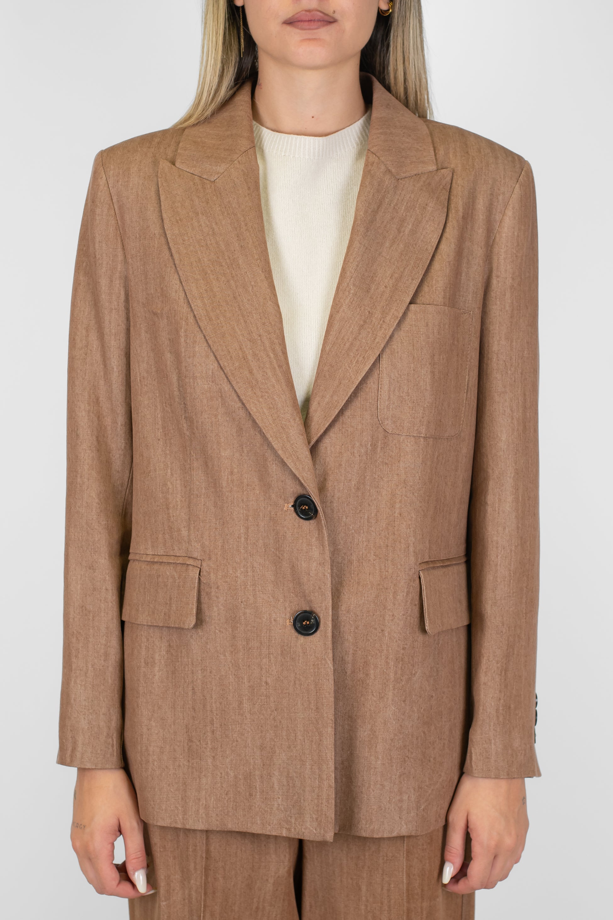 Maryley - Giacca monopetto in lyocell con taschino