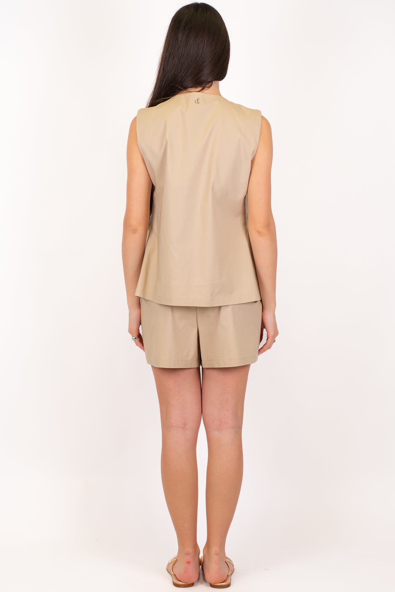 Dixie - Coordinato tre pezzi con giacca giromaniche, top e shorts
