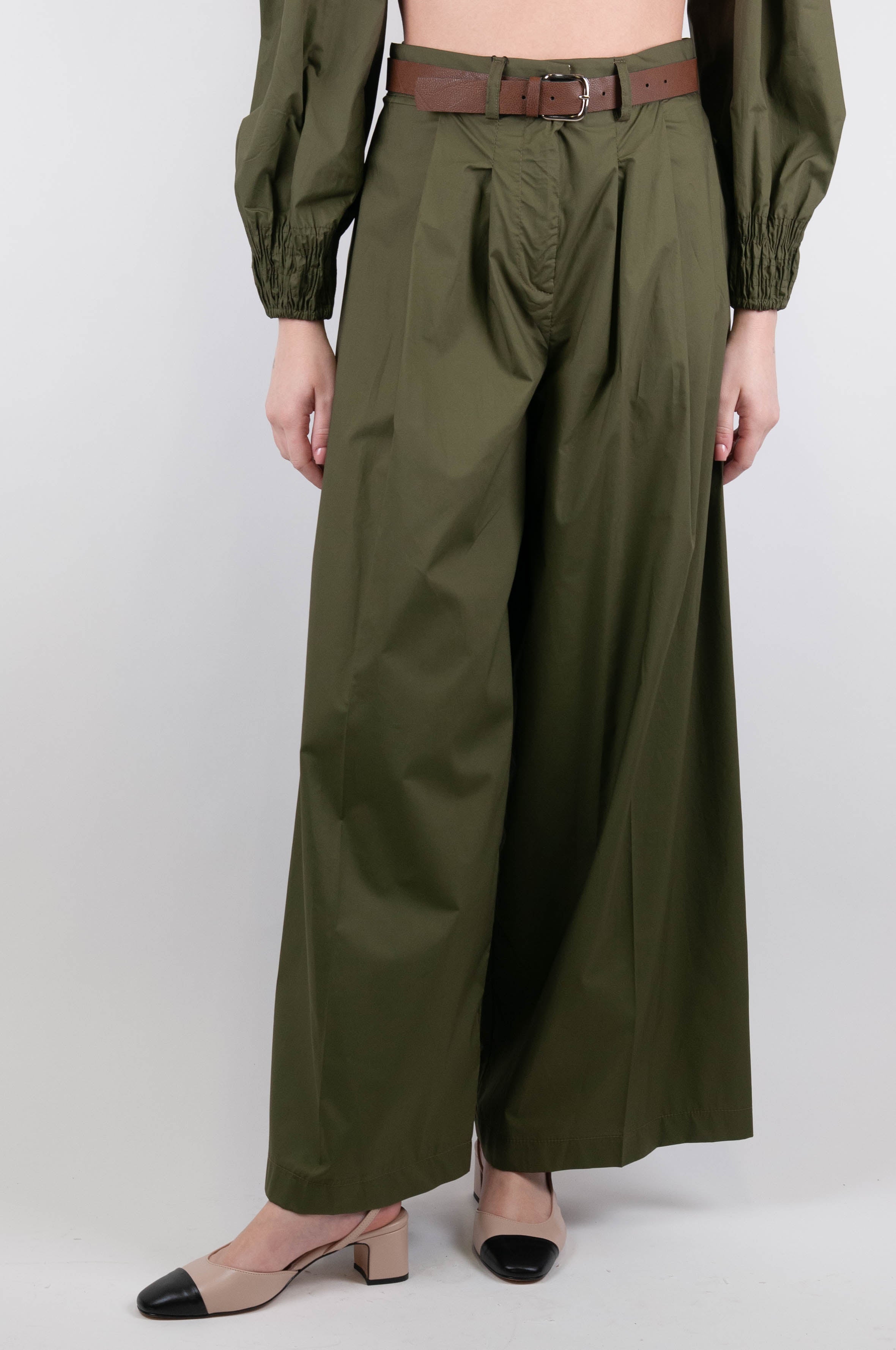 Dixie - Palazzo trousers with pleats in light cotton
