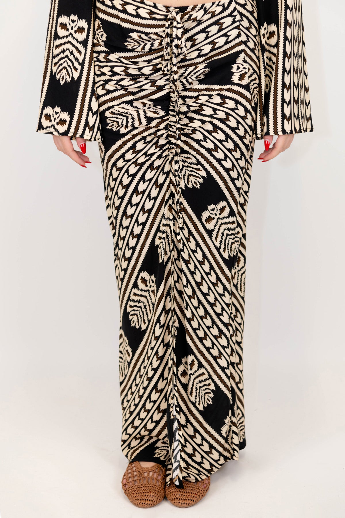 Haveone - Gonna a portafolgio fantasia etnica in viscosa