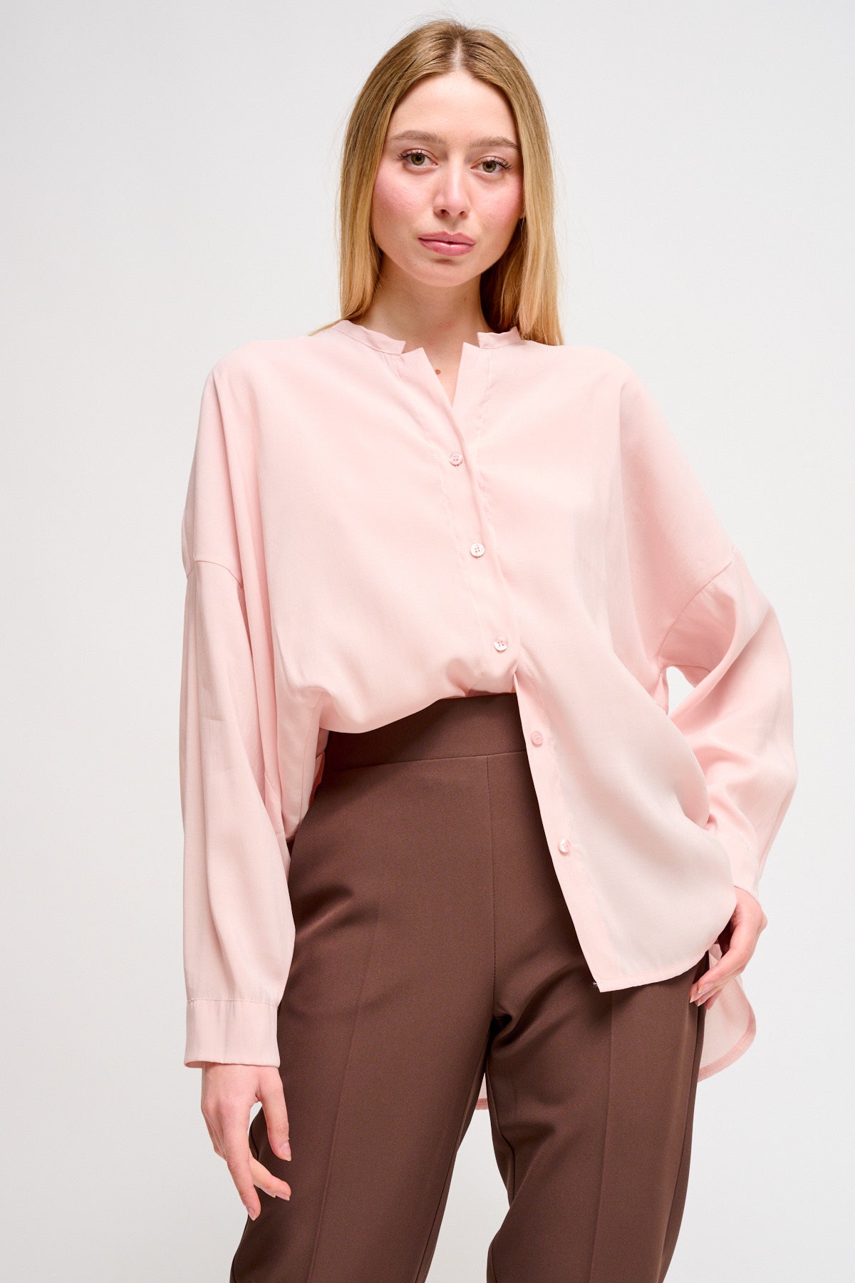 Maryley - Camicia con collo coreano