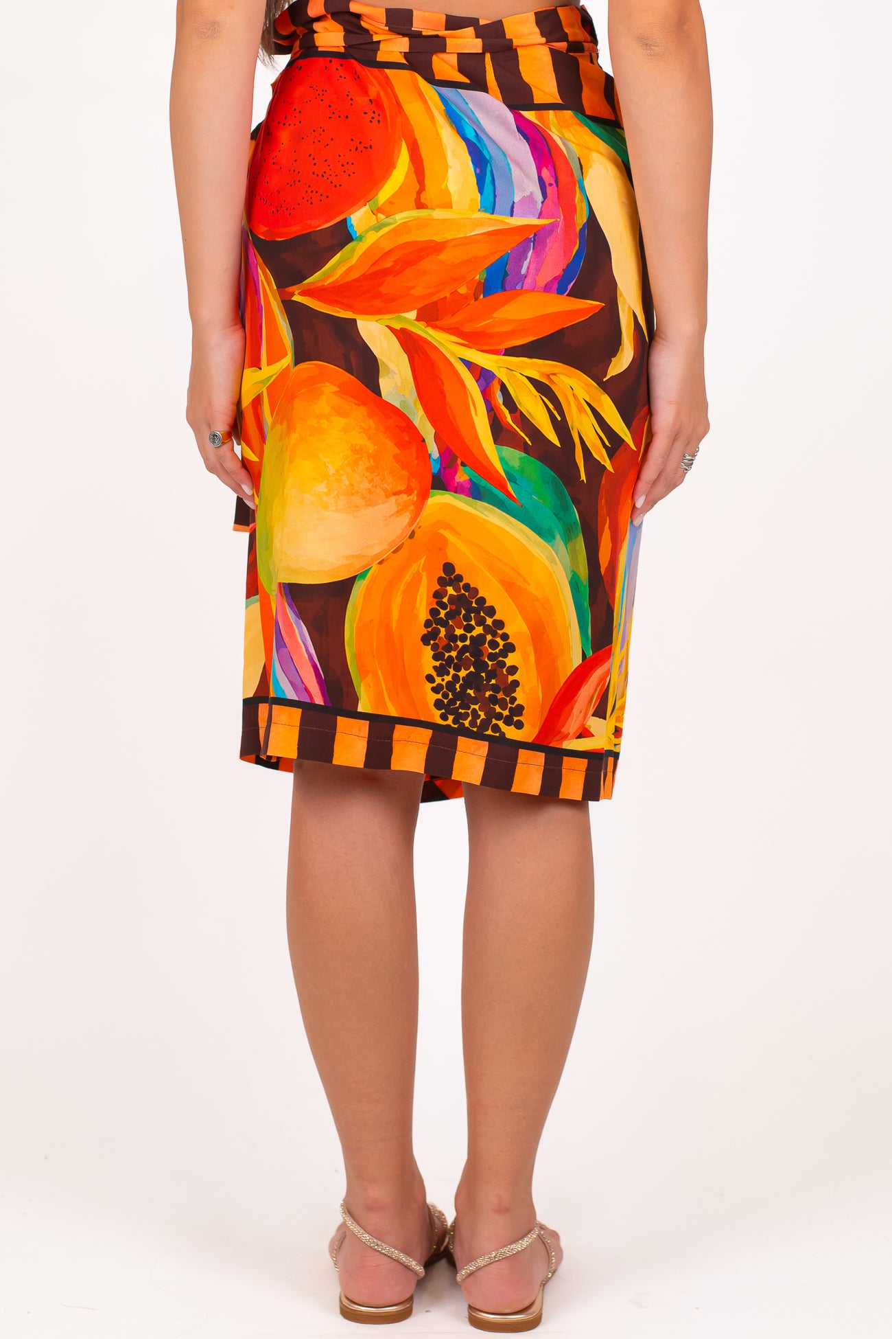 Dixie - Gonna pareo in viscosa leggera fantasia multicolor