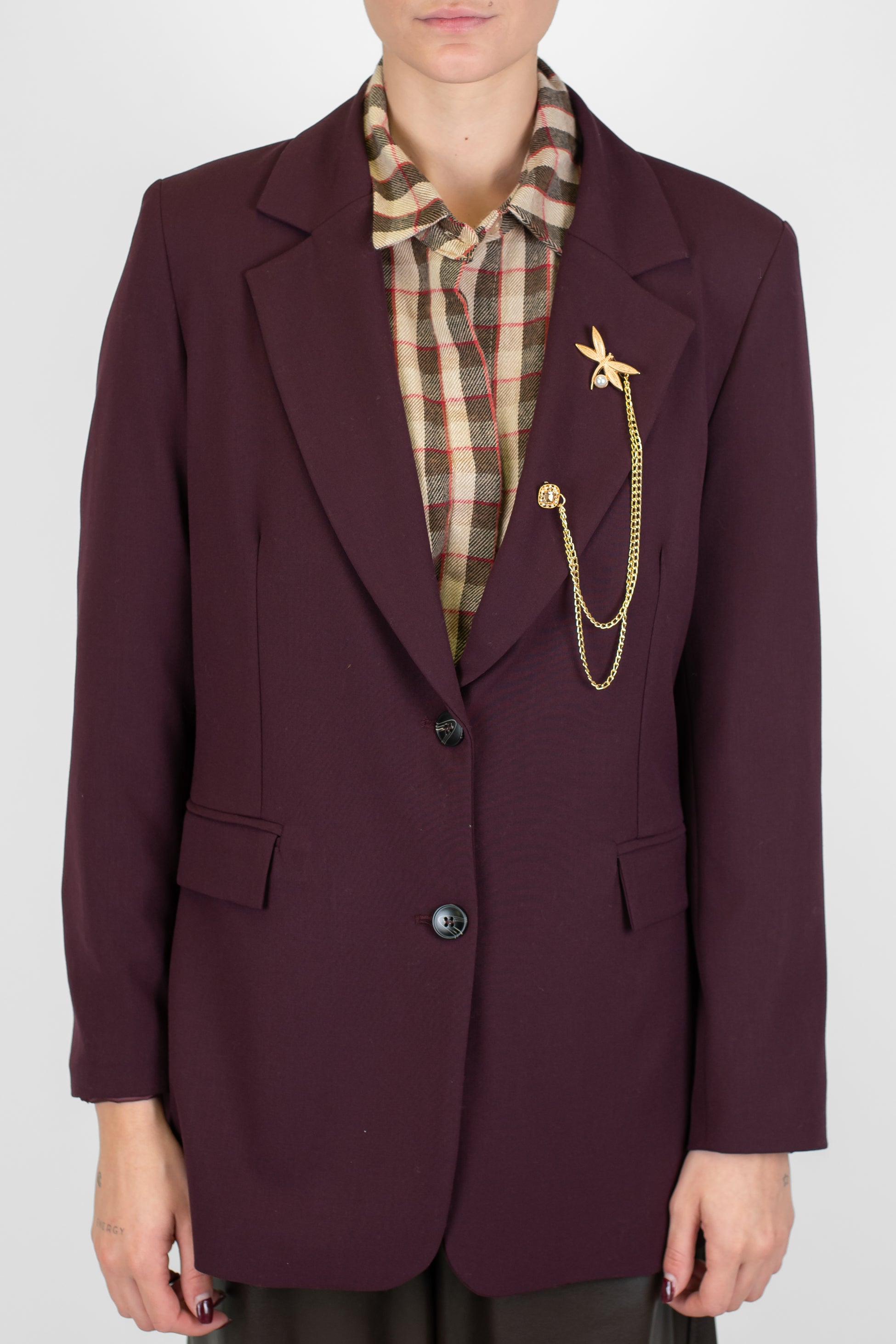 Tensione in - Giacca monopetto con spilla