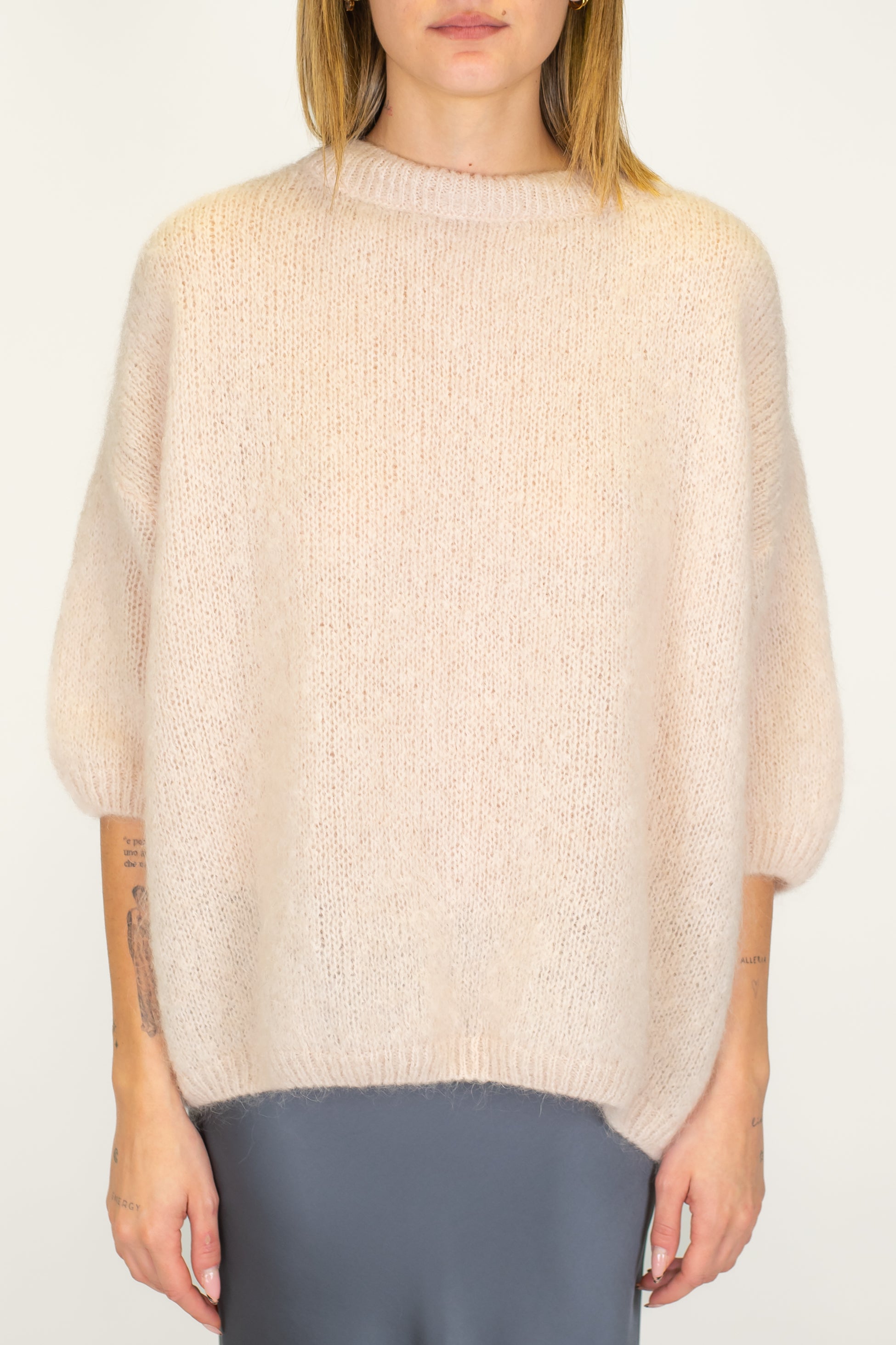 Dixie - Maglia over in misto lana con manica tre quarti