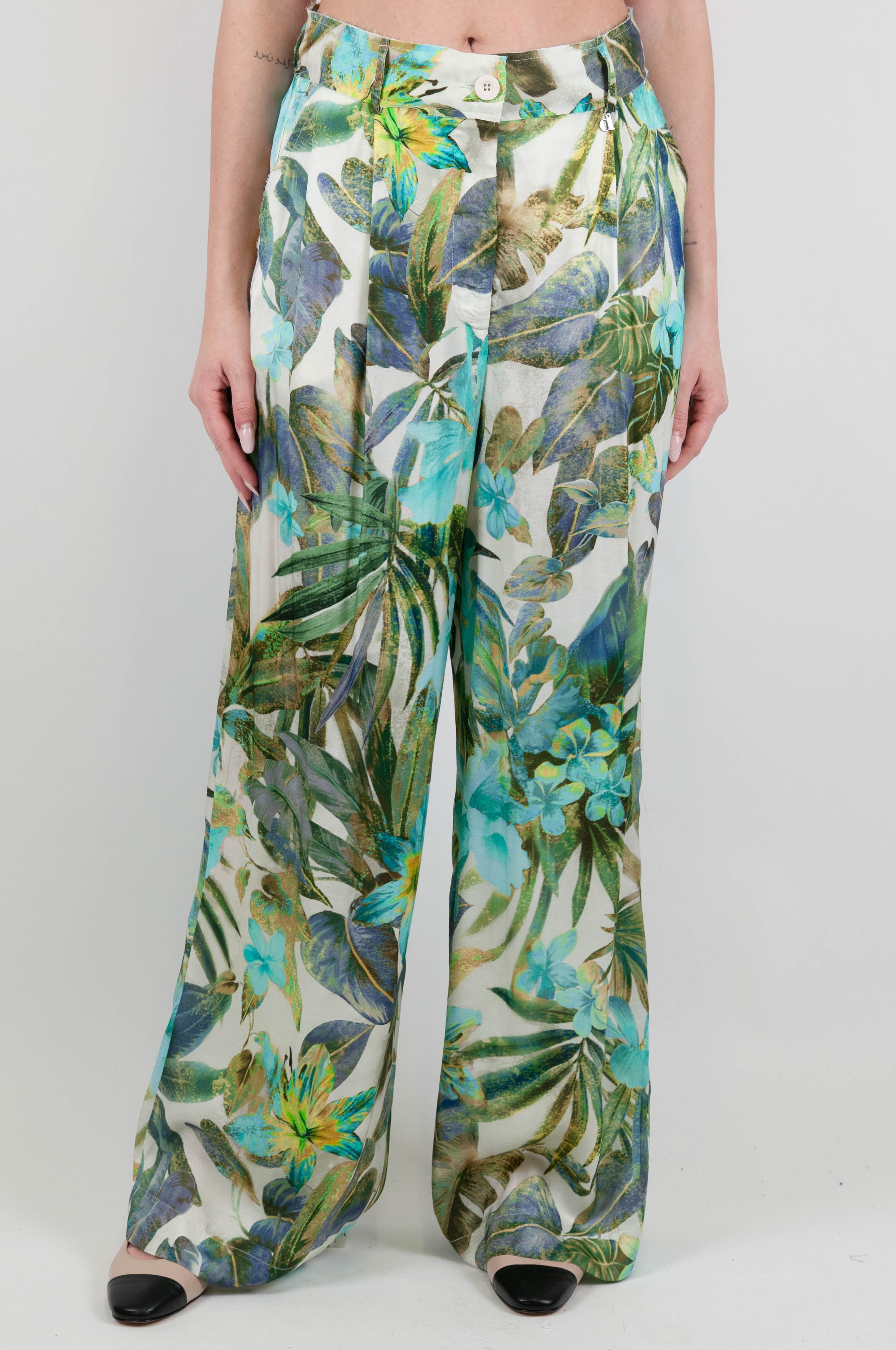 Dixie - Floral patterned viscose palazzo trousers