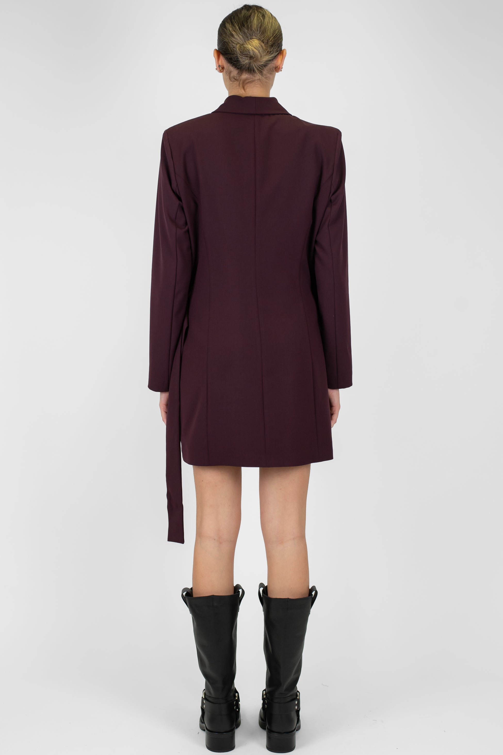 Motel - Abito corto a portafoglio tinta unita