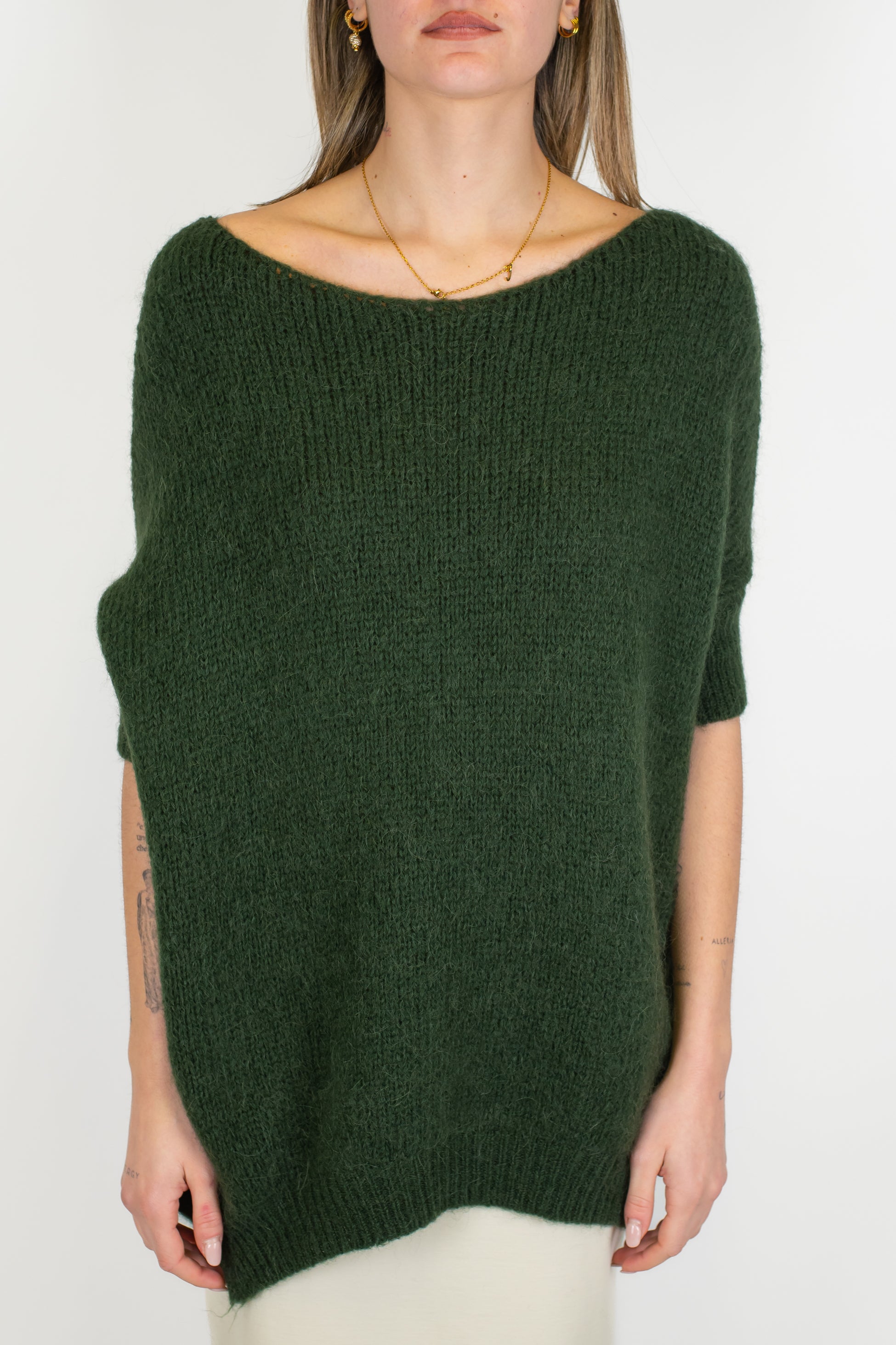 Imperial - Maglia mezzamanica scollo a barca in misto lana