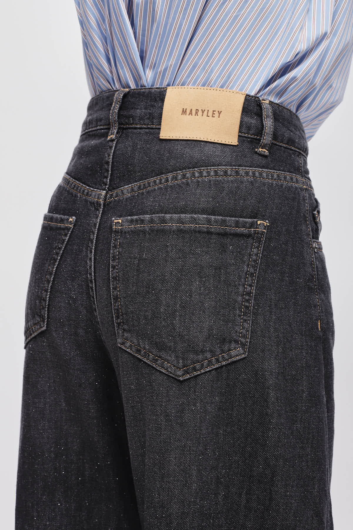 Maryley - Jeans ballonn con lurex lavaggio scuro