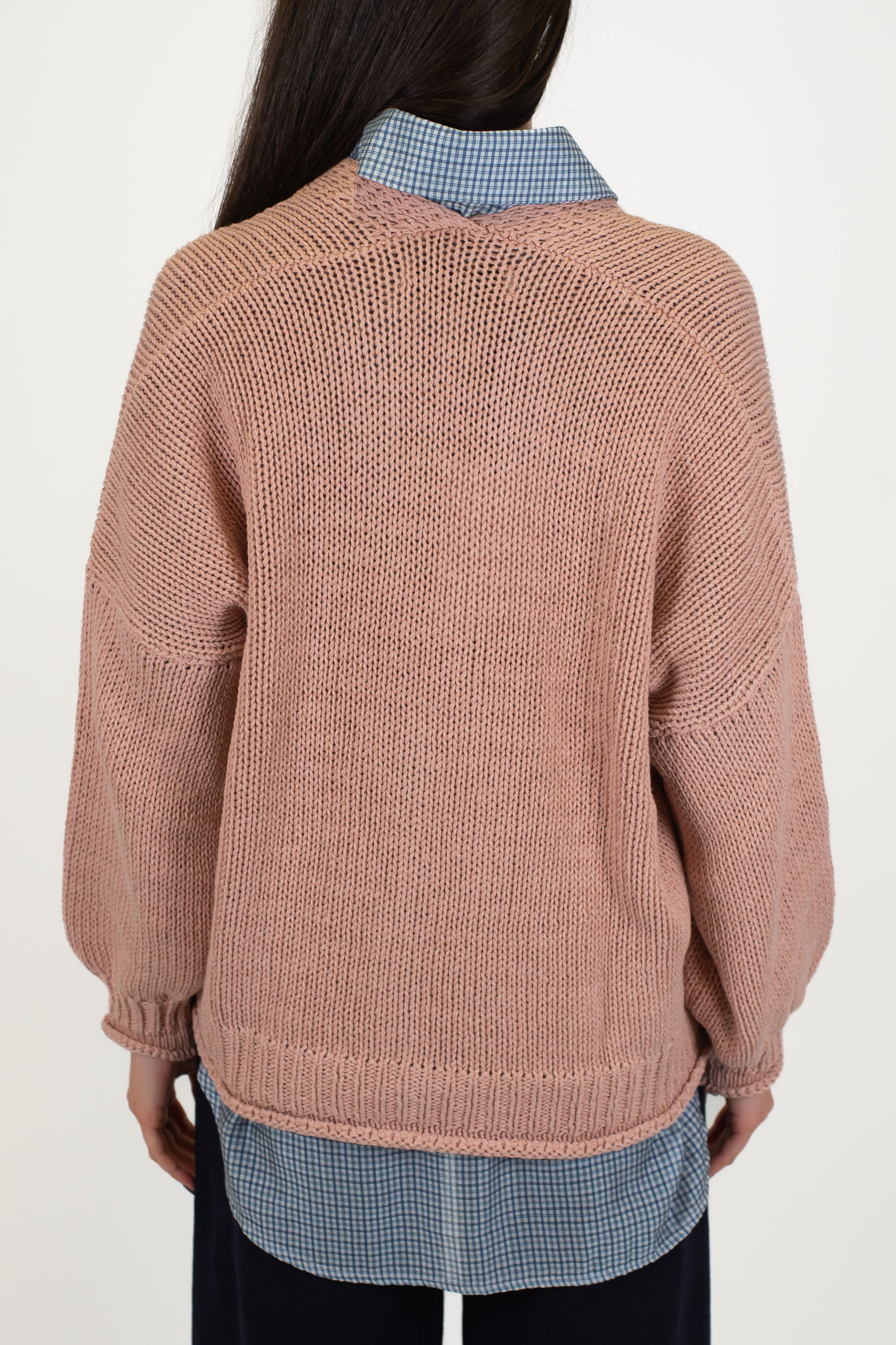 Haveone - Cardigan tre bottoni in filato leggero con taschini laterali