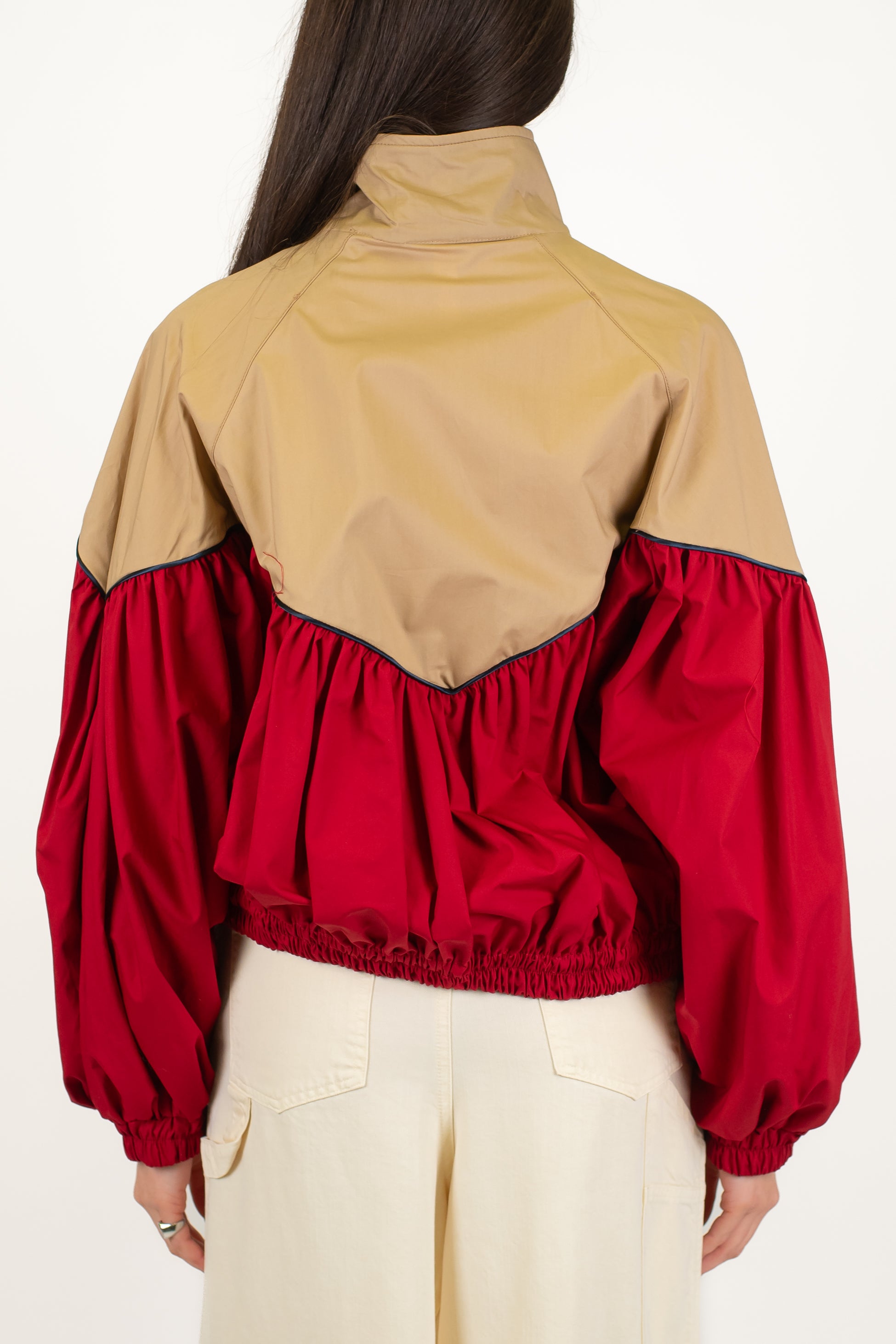 Tensione in - Bomber doppio colore con chiusura zip ed elastico in vita