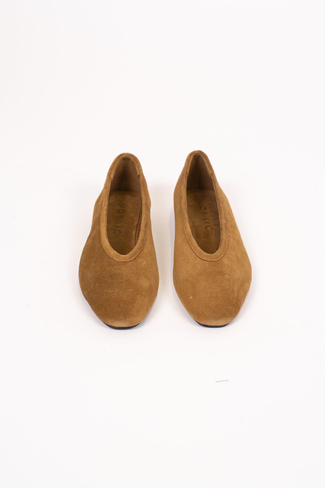 Mosaic - Ballerina in suede con suola in cuoio